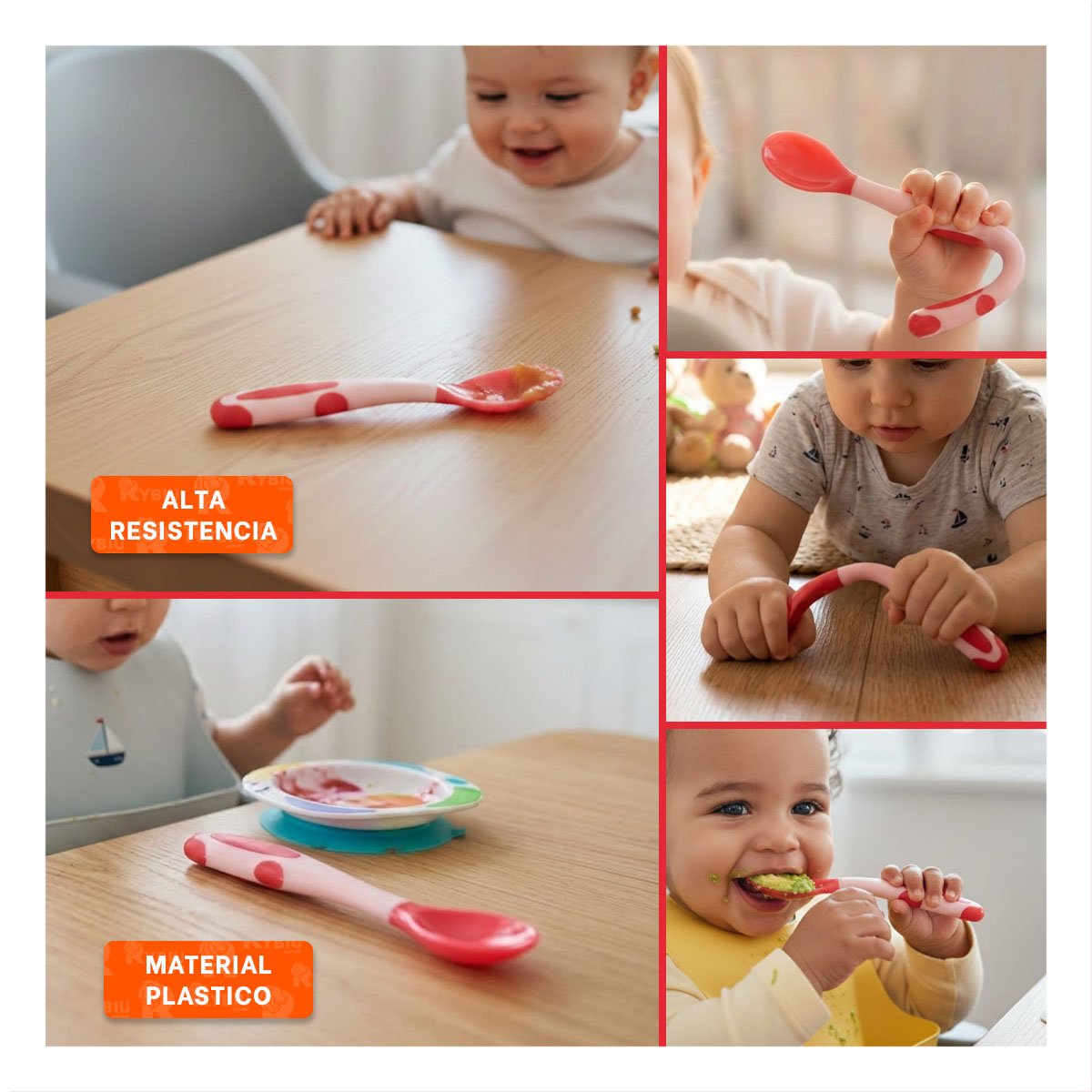 PACK4 ACCESORIO ERGONOMICO EN COLOR ROJO EN MATERIAL SILICONA FLEXIBLE Y+REGALO STICKER - 2