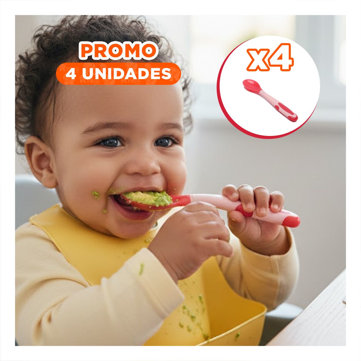 PACK4 CUCHARA ERGONOMICA ROJA FABRICADA EN SILICONA PARA USO PRACTICO DIARIO - 1