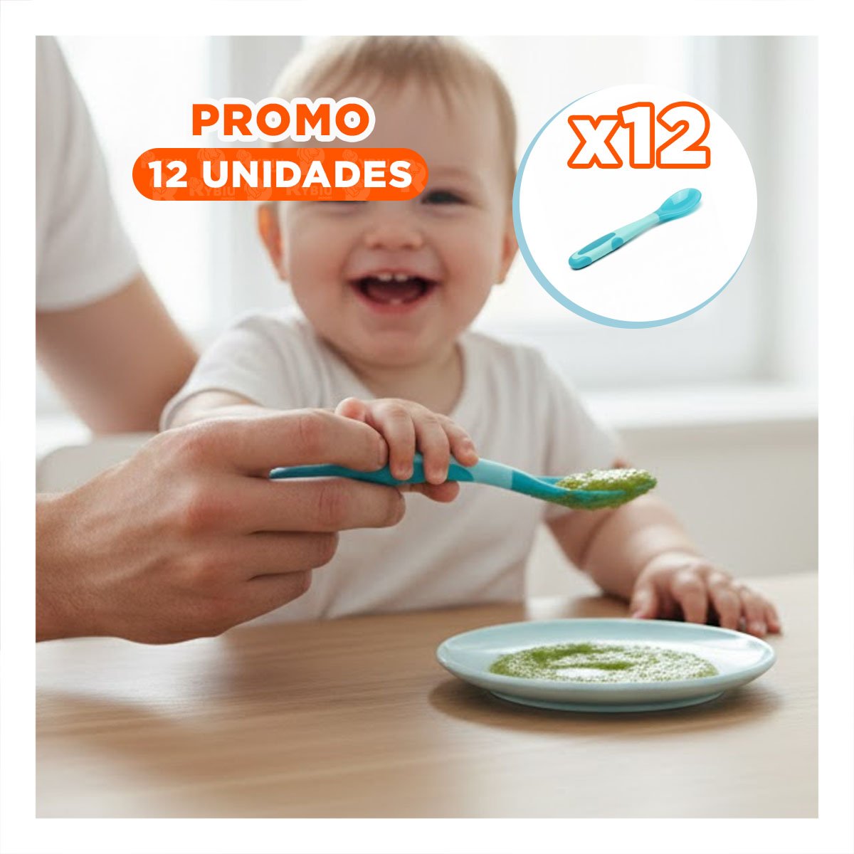 PACK12 ALIMENTADOR ERGONOMICO EN COLOR CELESTE EN MATERIAL SILICONA FLEXIBLE - 1