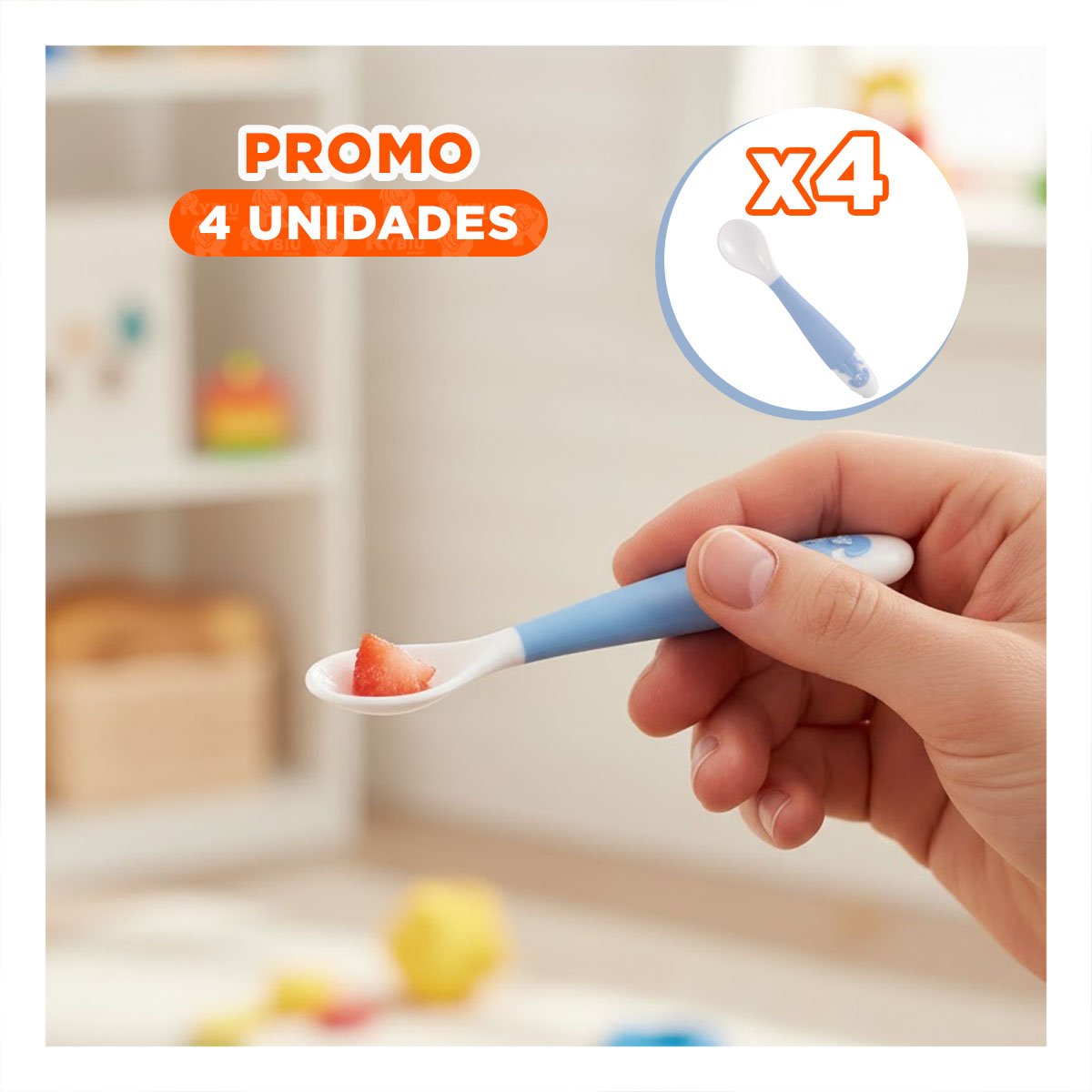 PACK4 SET FORMA PERRITO EN COLOR AZUL CON ESTUCHE PROTECTOR Y CUCHARA MAS TENEDOR - 1