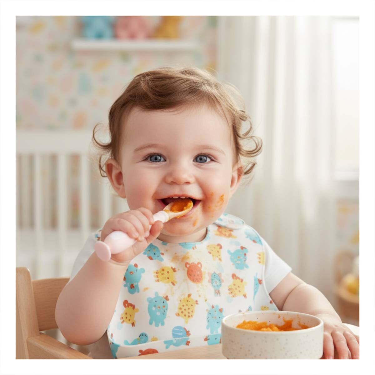 PACK6 ALIMENTADOR ERGONOMICO ROSADO CON 2 CUCHARAS INFANTILES Y ESTUCHE Y+REGALO STICKER - 5
