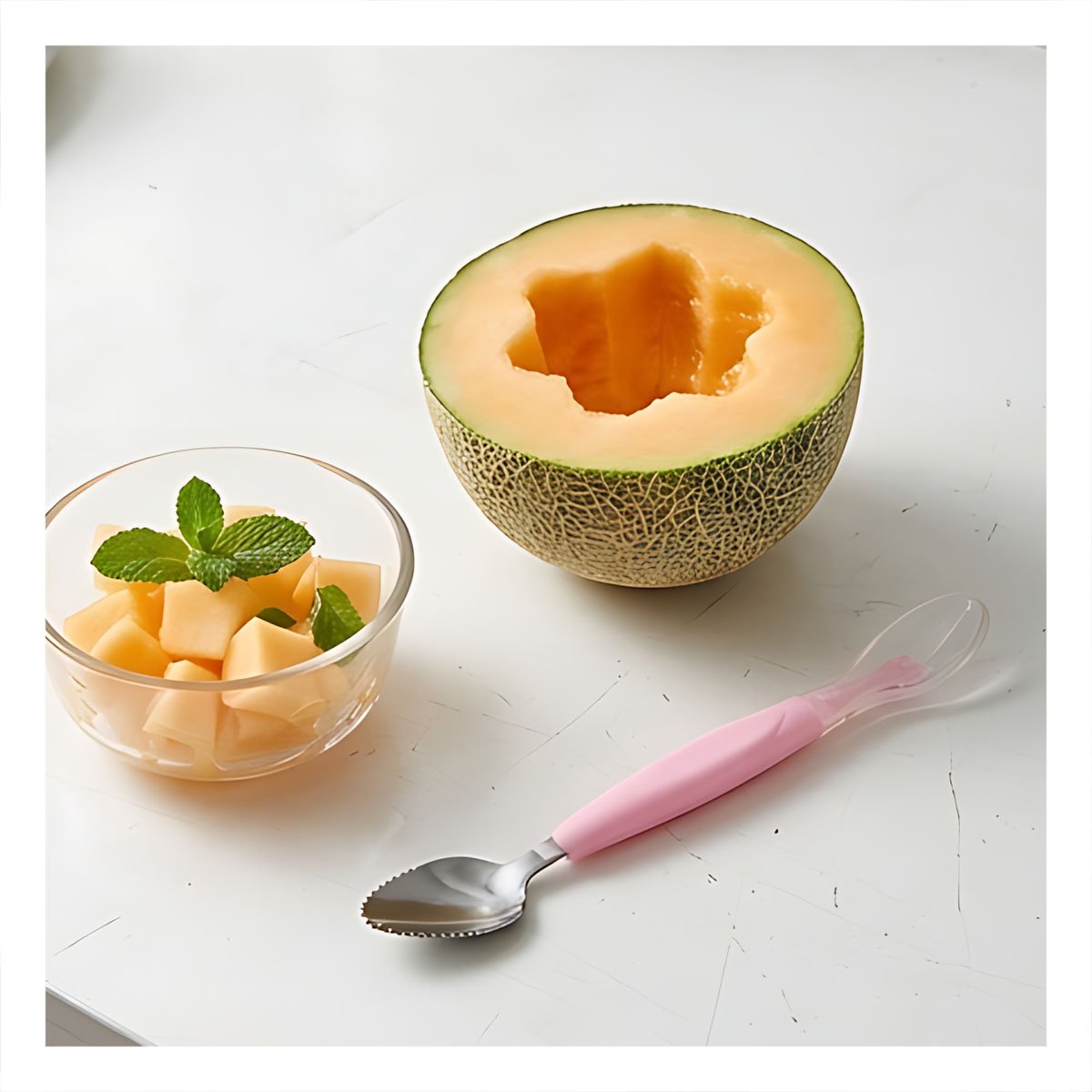 UTENSILIO EN COLOR ROSADO TIPO RASPADOR DOBLE CON ESTUCHE TRANSPARENTE Y+PAPEL REGALO - 5