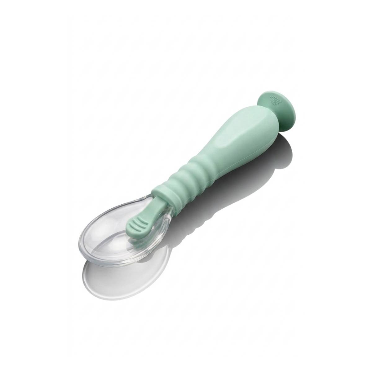 PACK6 ALIMENTADOR ERGONOMICO VERDE AGUA CON 2 CUCHARAS INFANTILES Y ESTUCHE Y+REGALO STICKER - 2