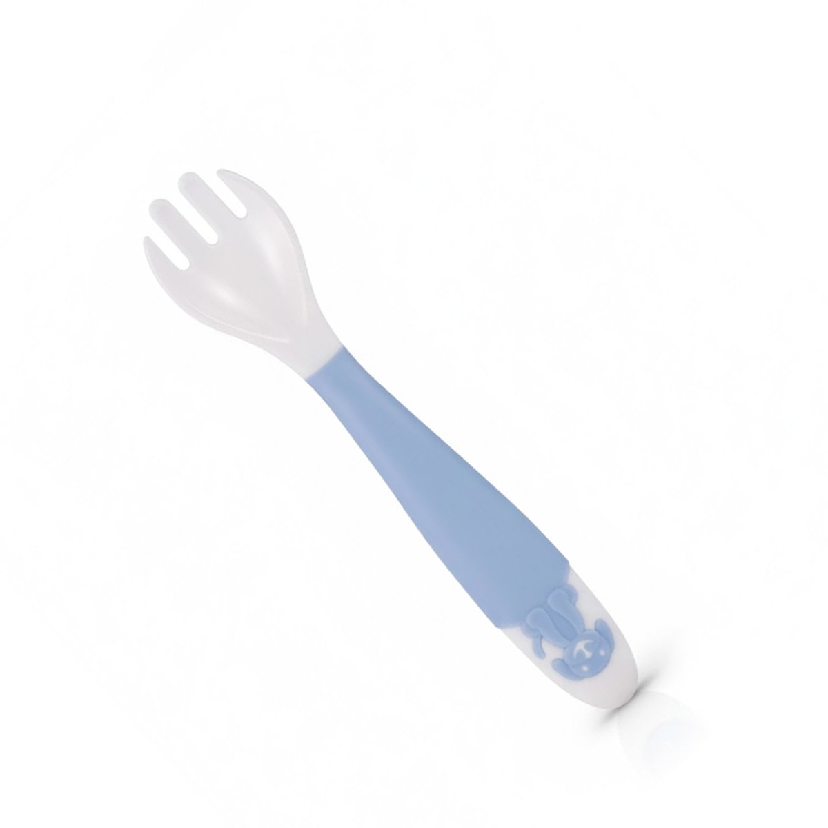JUEGO DE ALIMENTACION INFANTIL EN COLOR AZUL CON CUCHARA TENEDOR PERRITO Y+PAPEL REGALO - 1