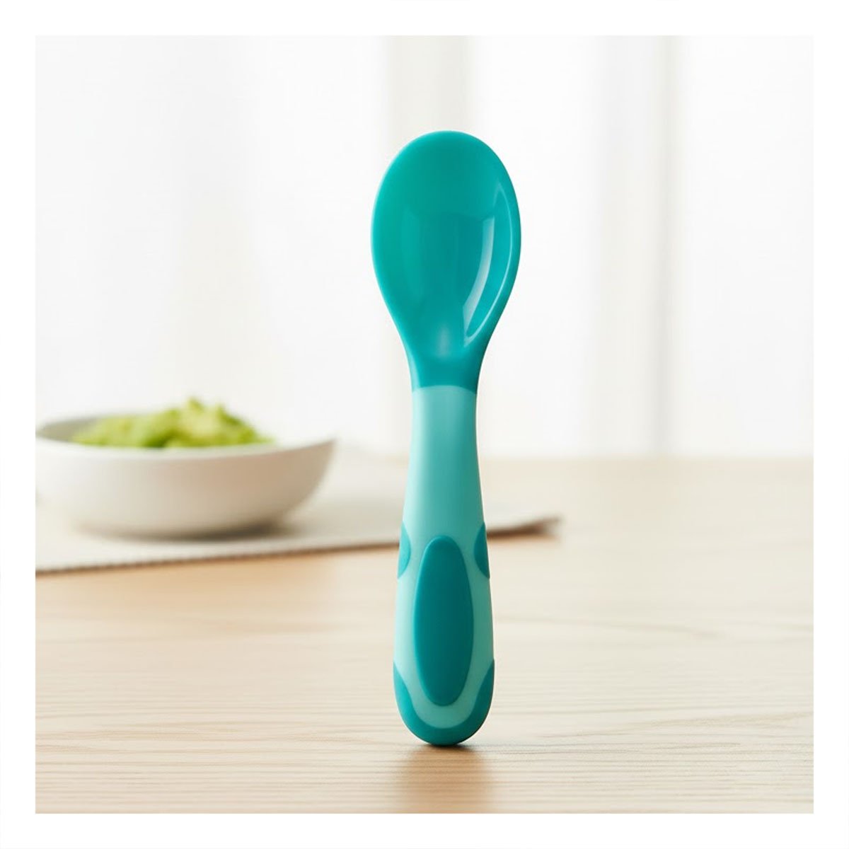 PACK6 CUCHARA DE ALIMENTACION INFANTIL EN COLOR CELESTE EN MATERIAL SILICONA FLEXIBLE - 2