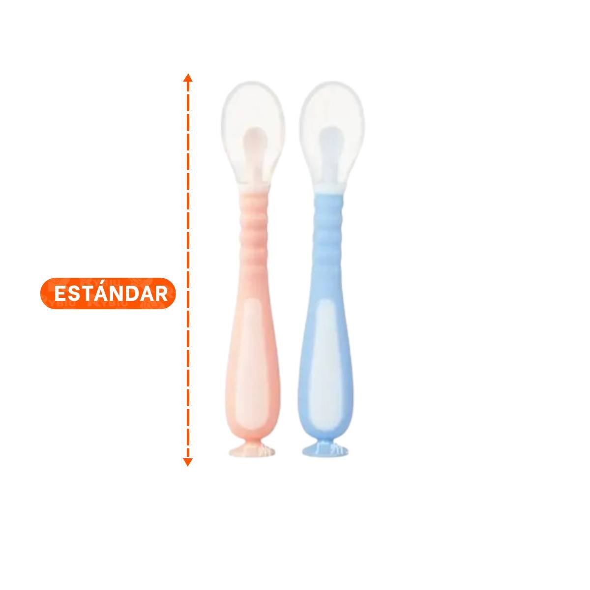 ALIMENTADOR INFANTIL CELESTE Y ROSADO CON 2 CUCHARAS ERGONOMICAS Y ESTUCHE CON VENTOSA - 4