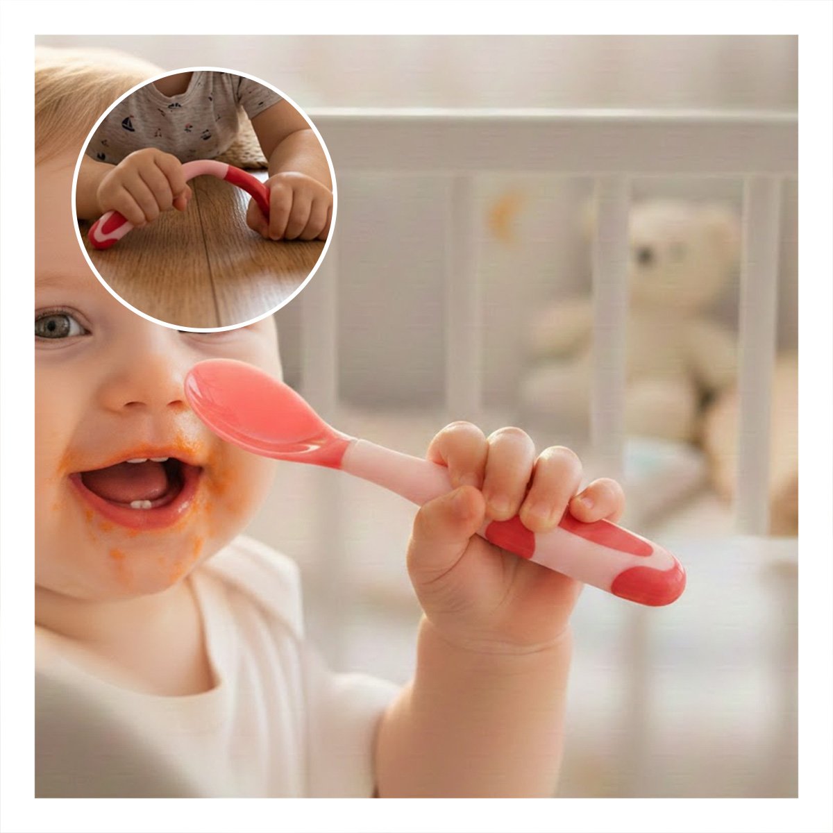 UTENSILIO EN COLOR ROJO DE SILICONA CON FORMA ERGONOMICA Y+REGALO STICKER - 5