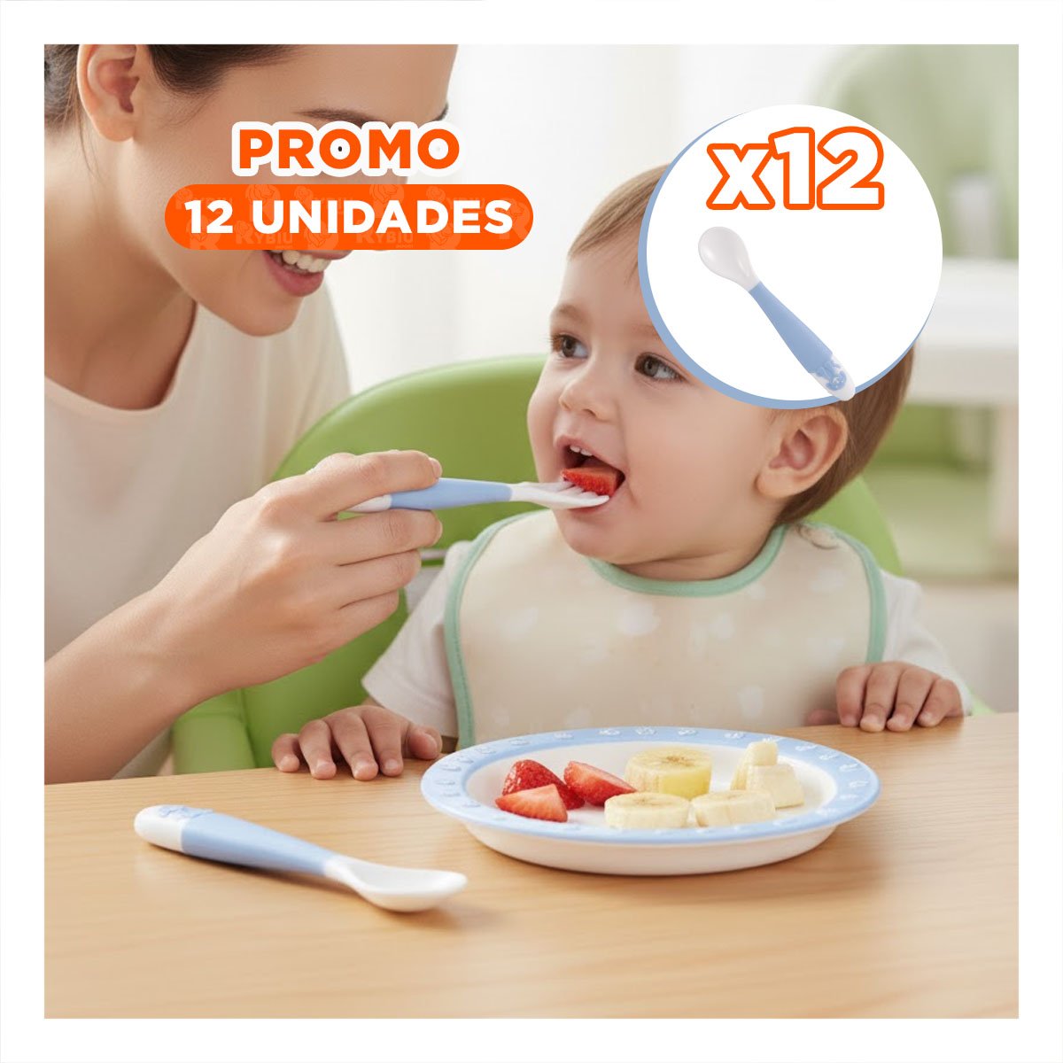 PACK12 EQUIPO DE CUCHARA Y TENEDOR FORMA PERRITO EN COLOR AZUL CON ESTUCHE INFANTIL - 1