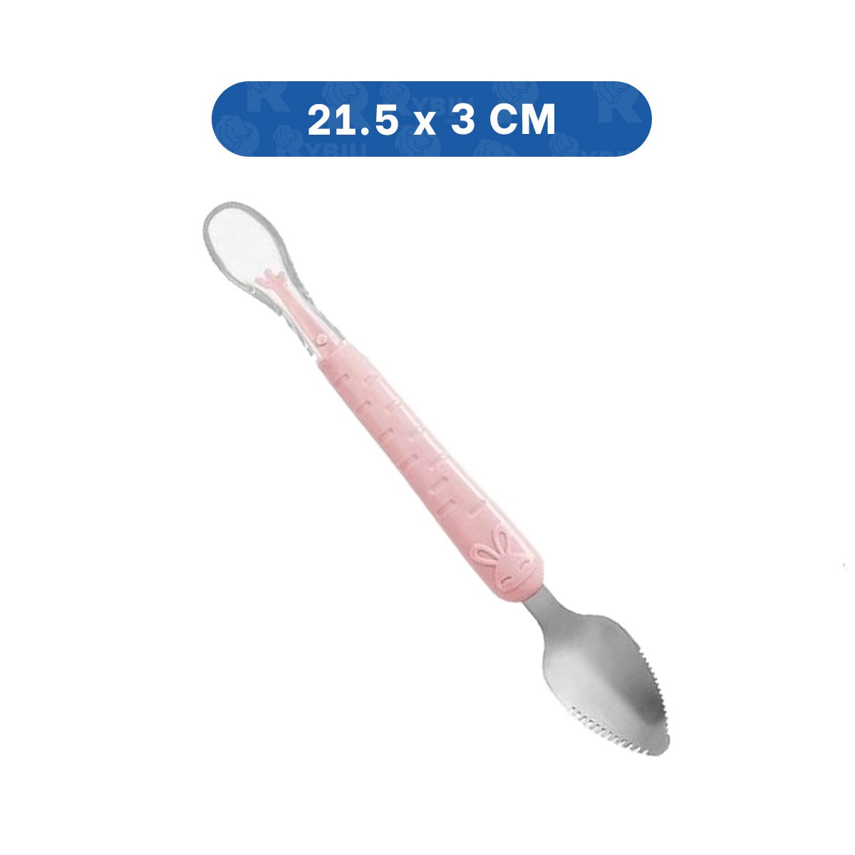 UTENSILIO EN COLOR ROSADO TIPO RASPADOR DOBLE CON CONEJO ESTAMPADO Y+PAPEL REGALO - 4