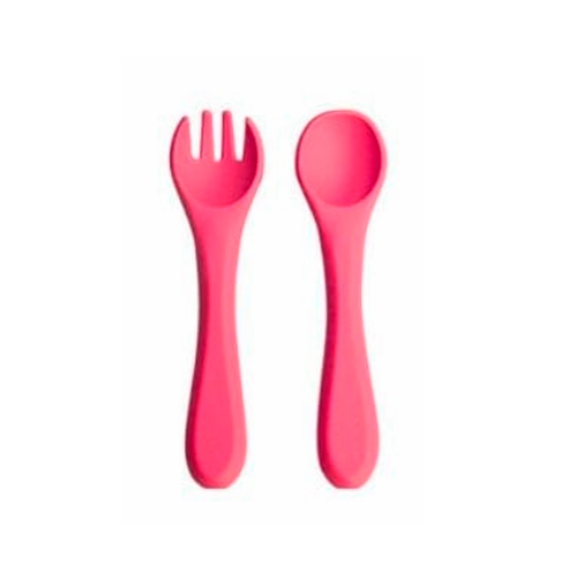 PACK2 SET EN COLOR ROSADO EN SILICONA CON CUCHARA Y TENEDOR PRACTICO Y+REGALO STICKER - 2