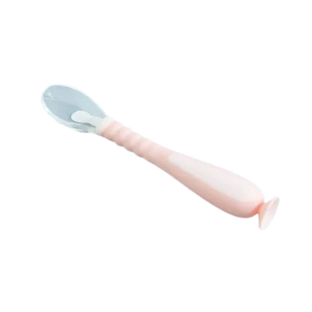 SET DE 2 CUCHARAS ROSADO CON ESTUCHE PORTATIL Y VENTOSA INFERIOR Y+PAPEL REGALO - 1