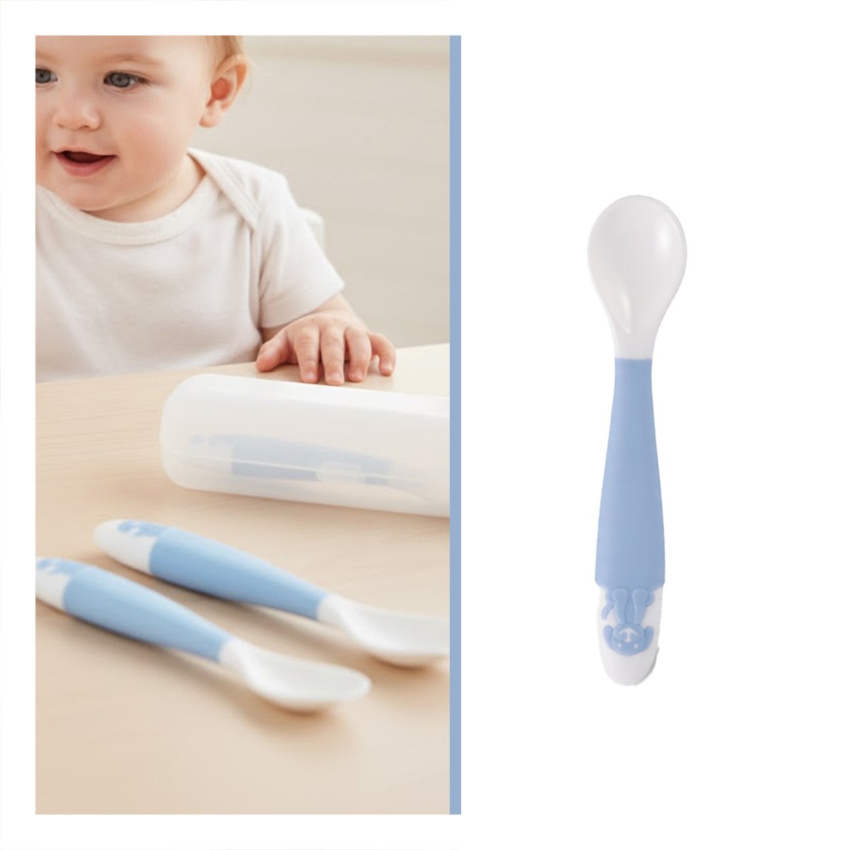 JUEGO FORMA PERRITO EN COLOR AZUL CON ESTUCHE HIGIENICO Y UTENSILIOS INFANTILES - 3