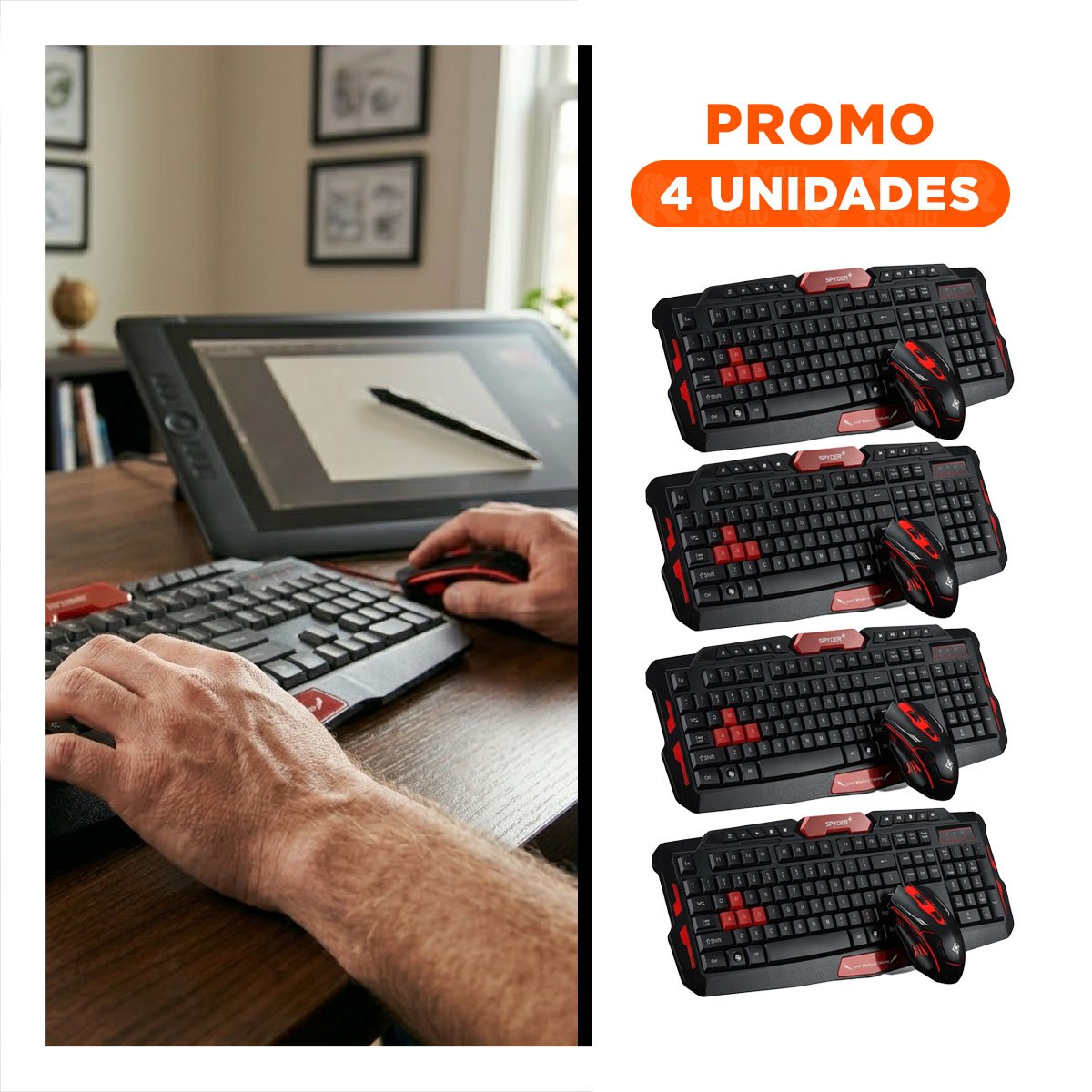 PACK4 DUO DE ABS TECLADO NEGRO PARA USO DIARIO DE CALIDAD Y+REGALO STICKER - 1