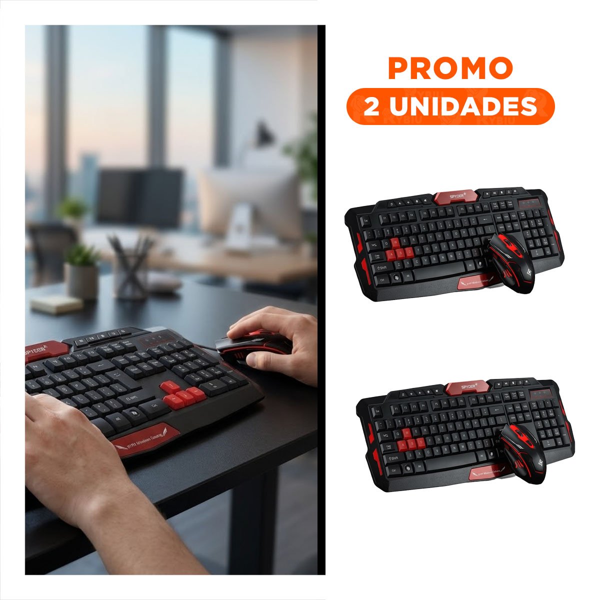 PACK2 DUO TECLADO Y MOUSE NEGRO DE ABS DE GRAN RENDIMIENTO Y ELEGANTE - 1