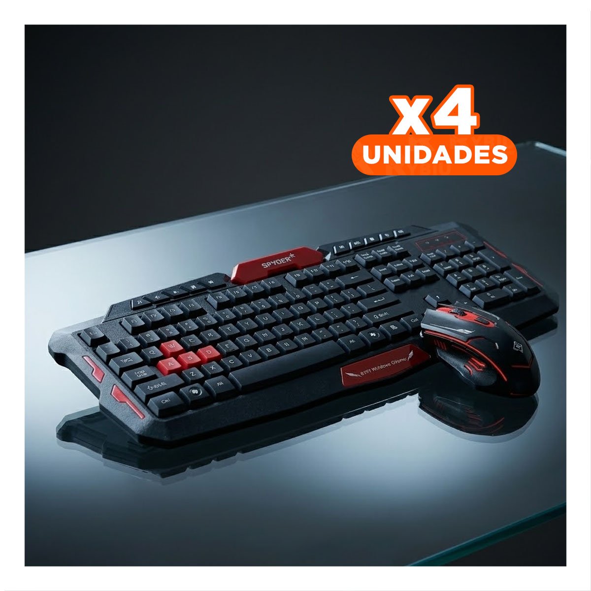 PACK4 PAR DE ABS NEGRO TECLADO Y MOUSE CON TECNOLOGIA DE PUNTA Y NEGRO - 1