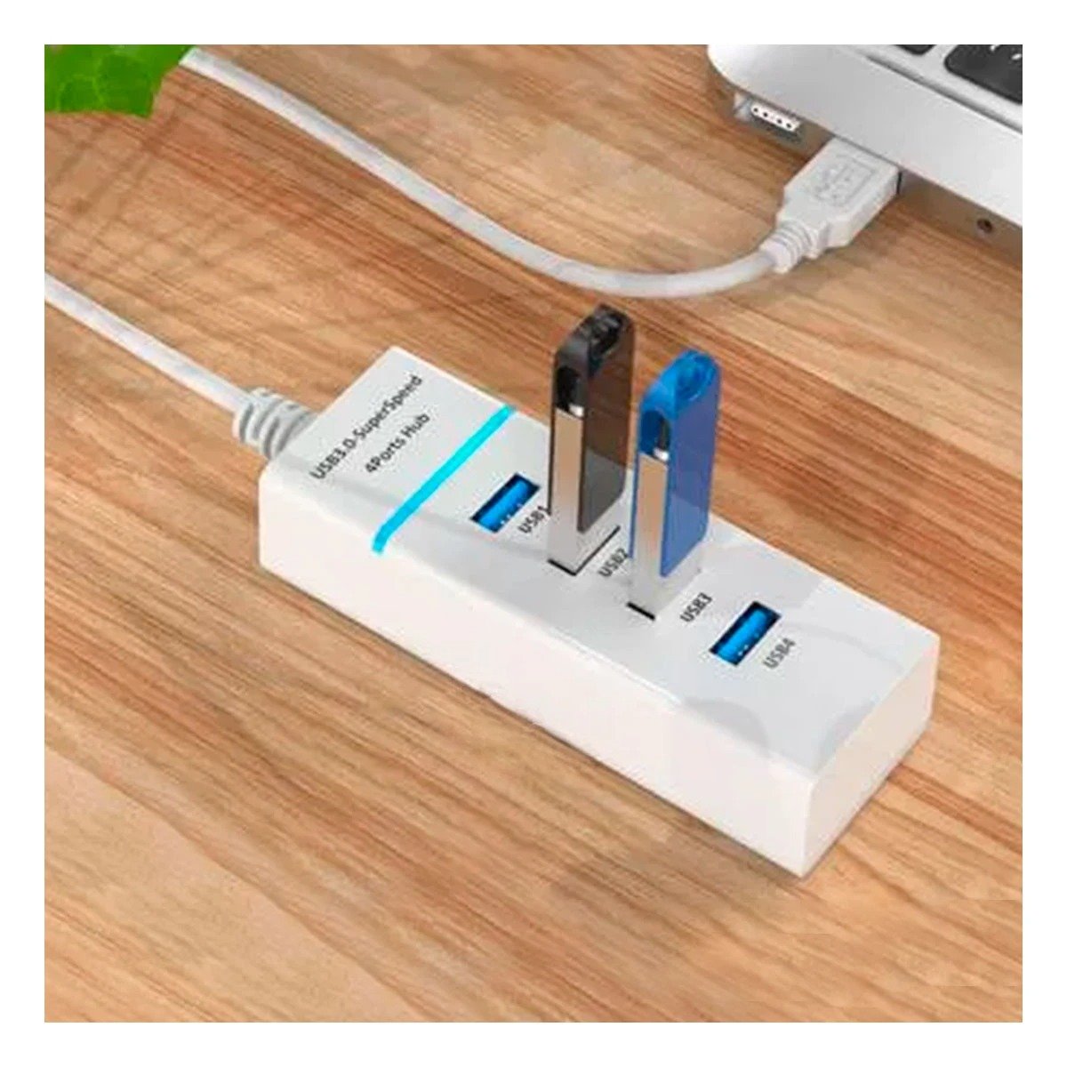 PUERTO 4 ENTRADAS HUB 303 BLANCO COMPATIBLE CON PC Y MAC Y+POST IT - 2