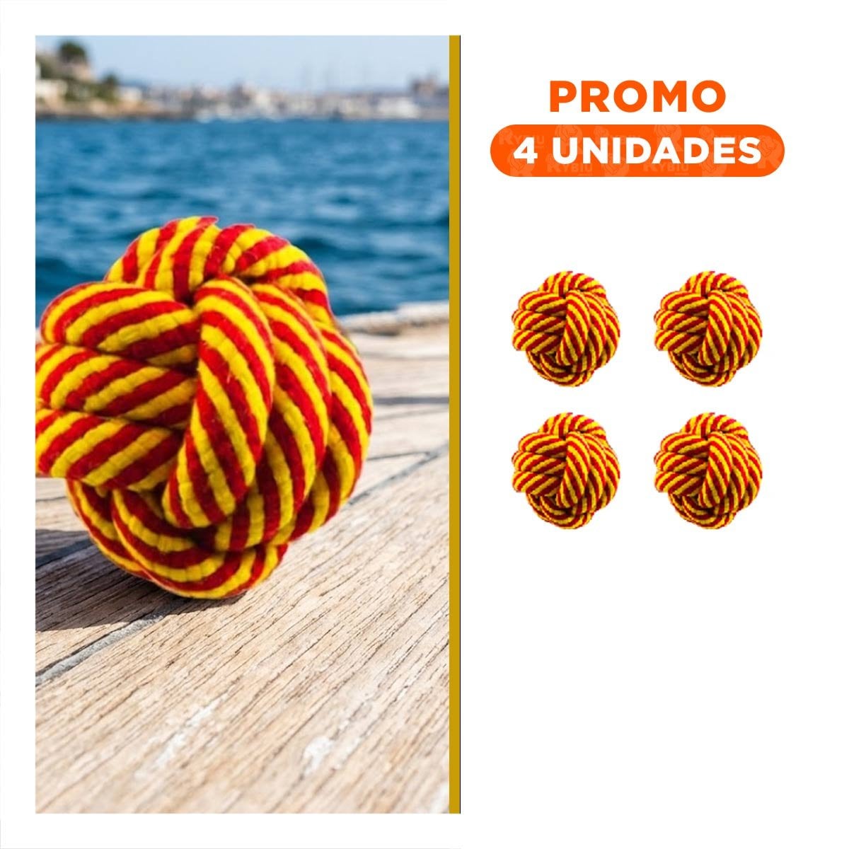 PACK4 BOLA DURADERA AMARILLO ANARANJADO PARA JUEGO DIARIO Y+REGALO STICKER - 1