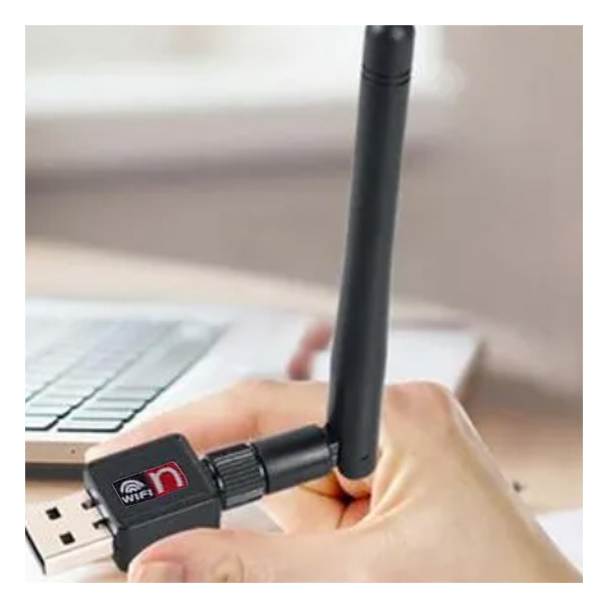 CONECTOR USB WIFI PORTATIL PARA SENAL ESTABLE Y RAPIDA COLOR NEGRO Y+REGALO STICKER - 2