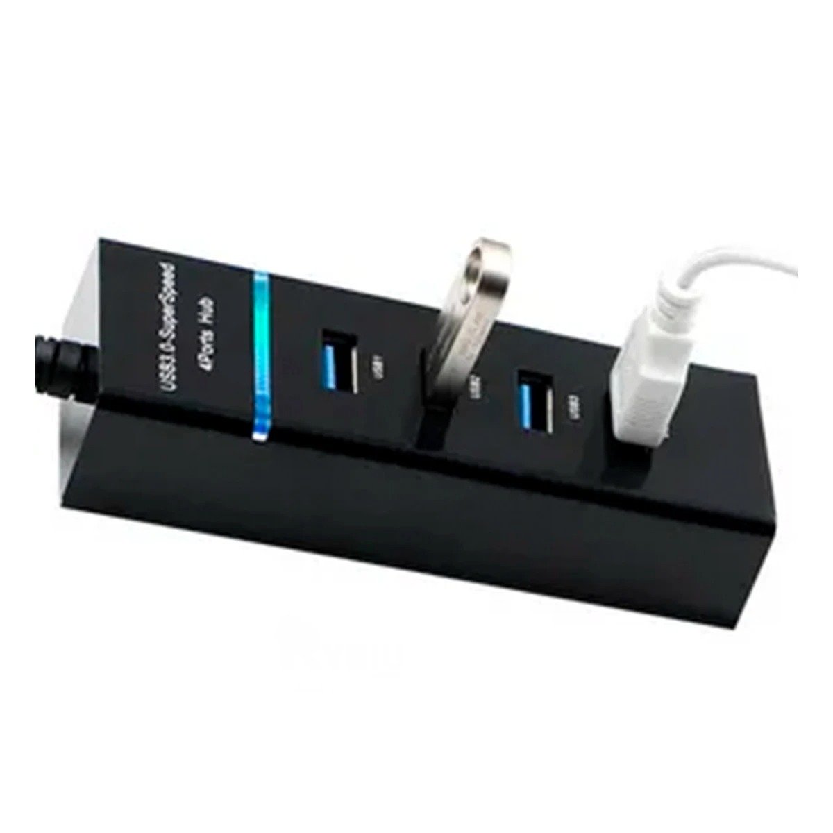 PACK6 CONECTOR 4 ENTRADAS HUB 303 COLOR NEGRO PARA COMPUTADORA Y LAPTOP Y+PAPEL REGALO - 4