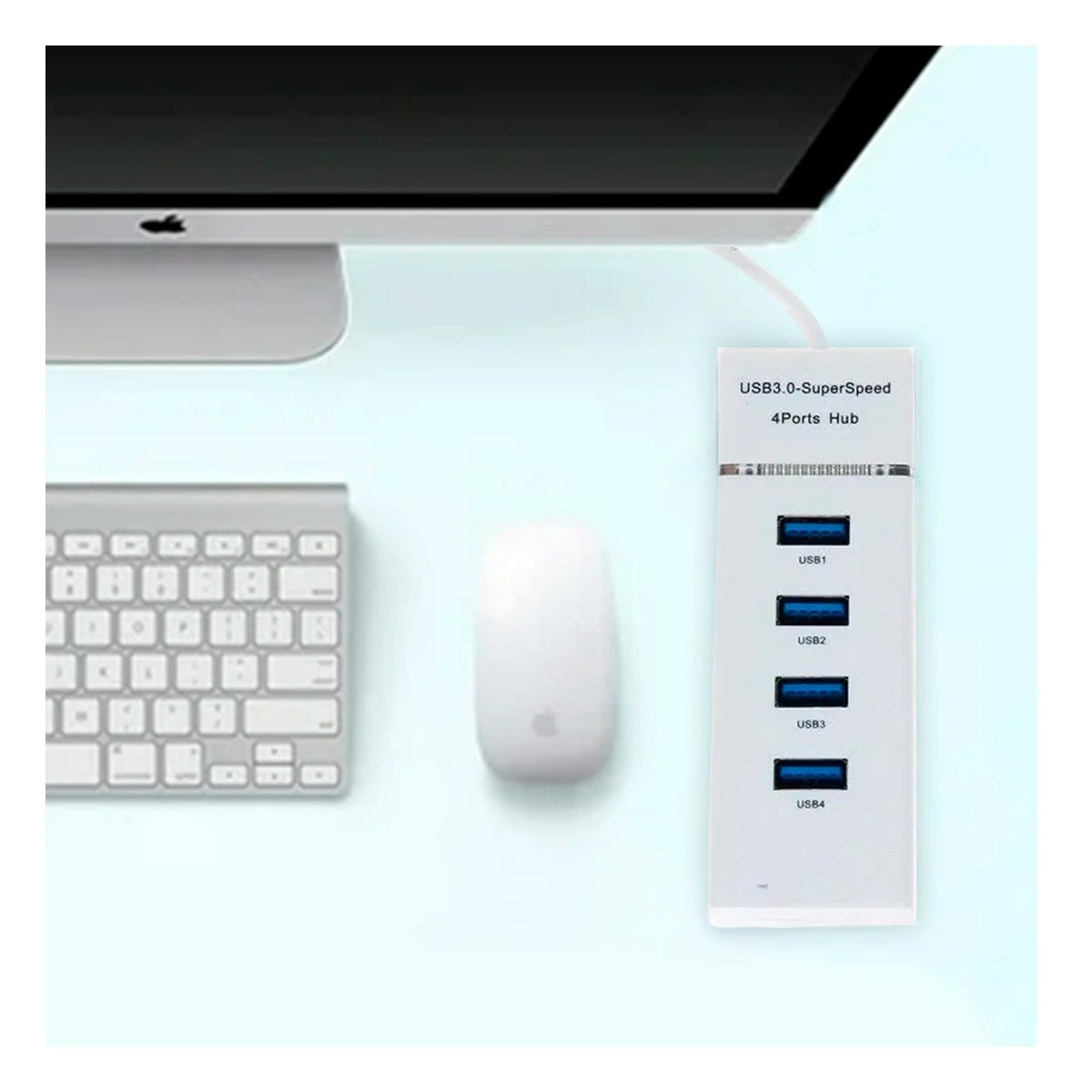 PACK12 CONECTOR BLANCO 4 ENTRADAS HUB 303 COMPATIBLE CON COMPUTADORA Y+REGALO STICKER - 3