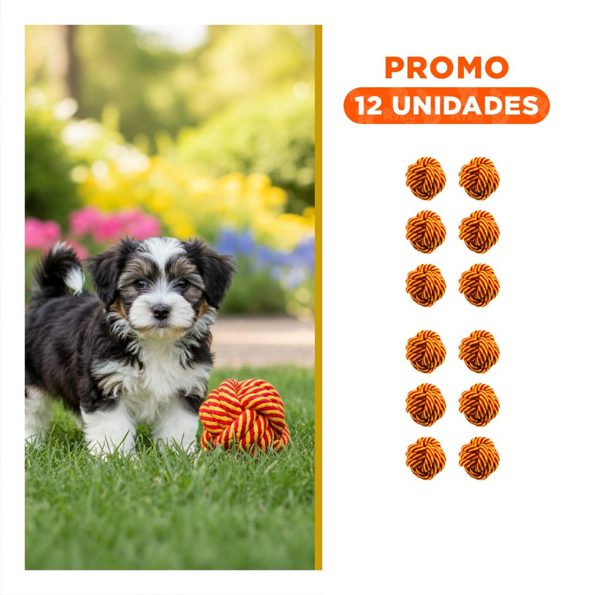 PACK12 OBJETO PRACTICO AMARILLO ANARANJADO PARA MASCOTAS Y+REGALO STICKER - 1