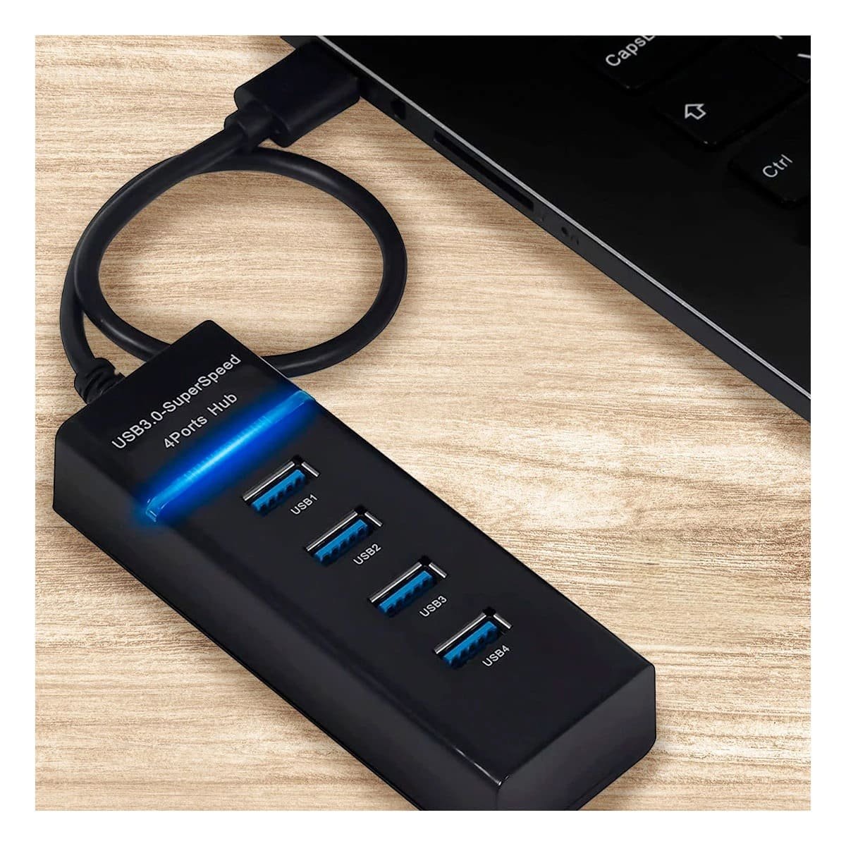 PACK12 CONECTOR NEGRO 4 ENTRADAS HUB 303 COMPATIBLE CON PC Y ACCESORIOS Y+PAPEL REGALO - 3