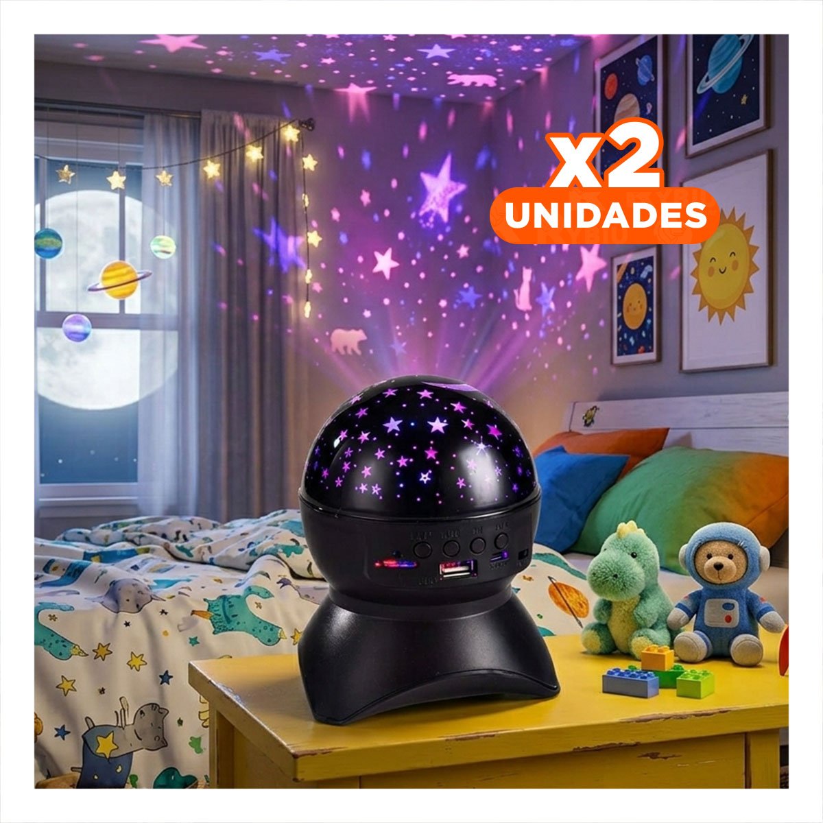 PACK2 DISPOSITIVO CON ESTILO MODERNO Y LAMPARA NEGRO PARA DORMITORIO Y+REGALO STICKER - 1