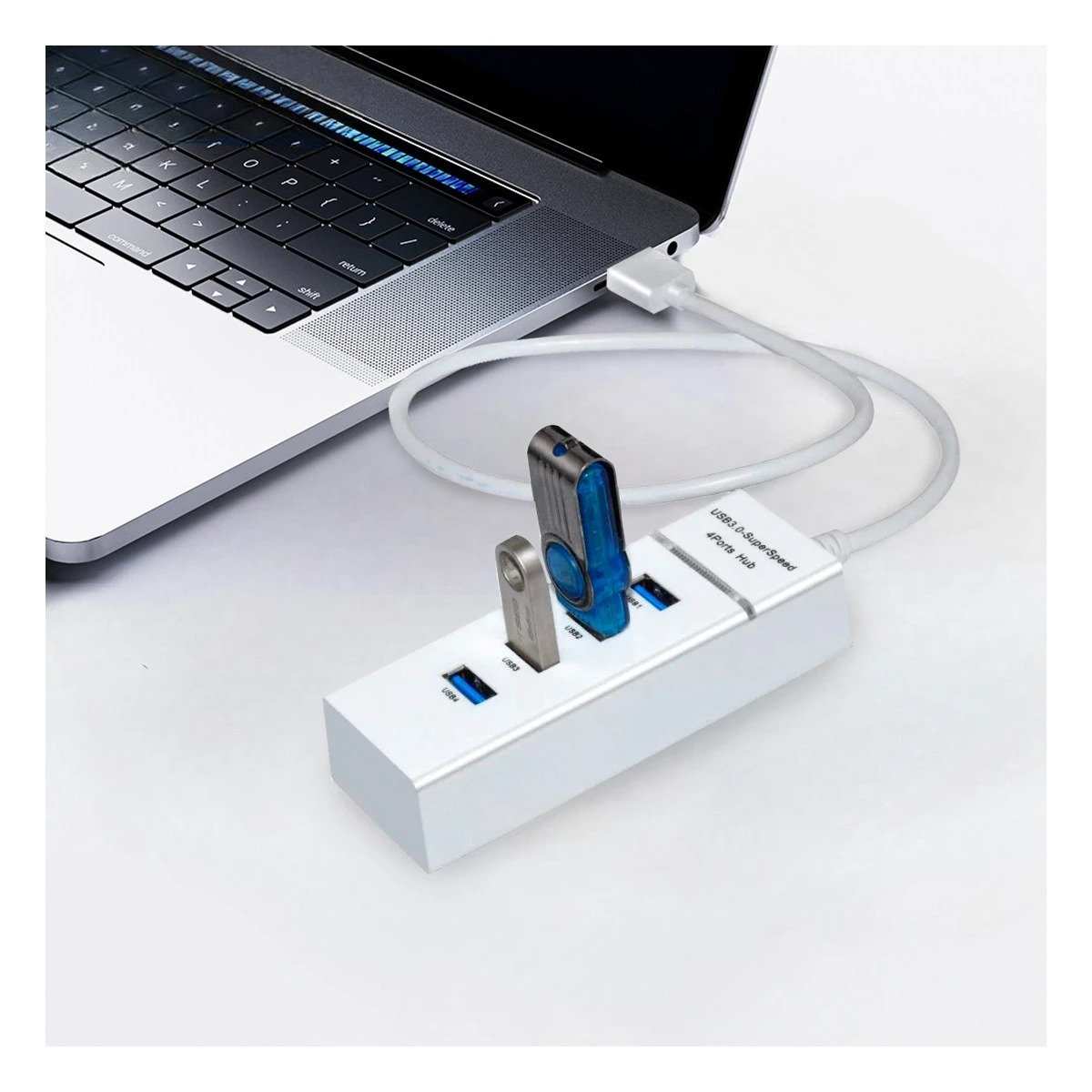 PACK4 EXTENSOR HUB 303 4 ENTRADAS COLOR BLANCO CON CONEXION SEGURA - 5