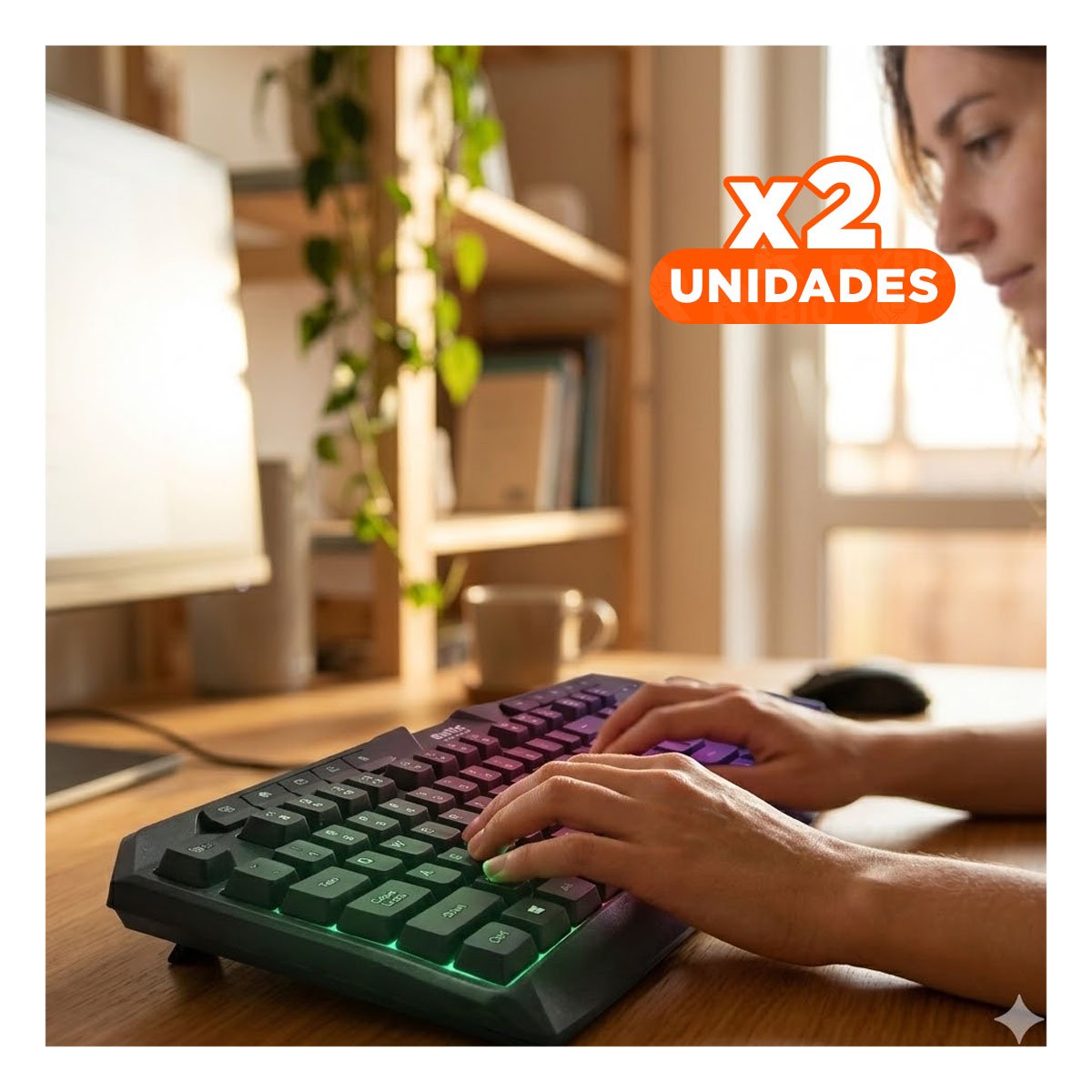 PACK2 PANEL GAMER CON TECLAS RETROILUMINADAS Y MATERIAL RESISTENTE COLOR NEGRO Y+REGALO STICKER - 1