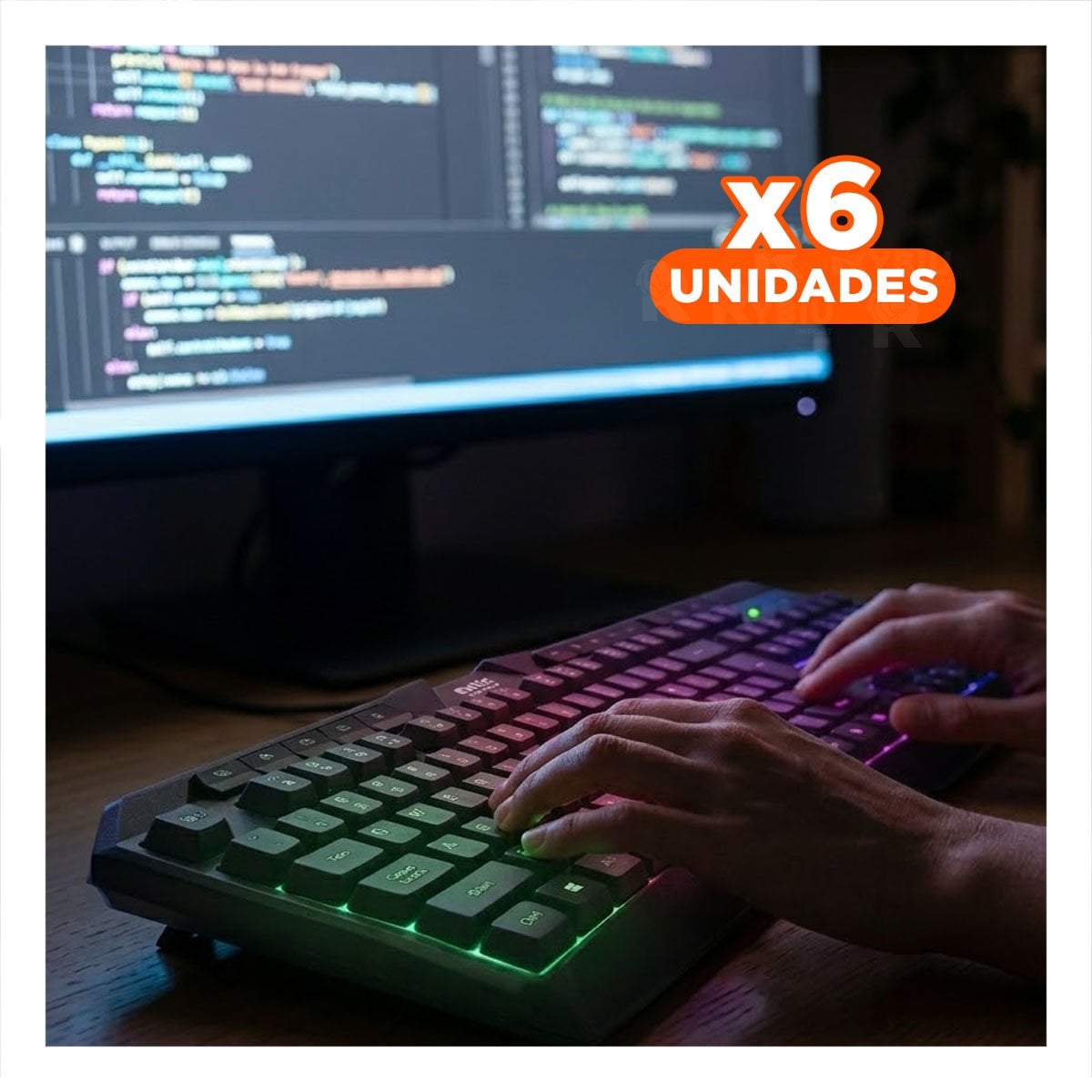 PACK4 TABLERO GAMER CON TECLAS SILENCIOSAS Y CONECTIVIDAD RAPIDA NEGRO Y+REGALO STICKER - 1