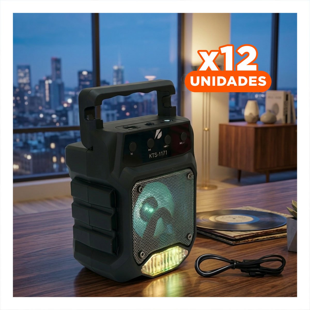 PACK2 ALTAVOZ NEGRO COMPACTO Y PARLANTE PEQUENO INALAMBRICO BLUETOOTH - 1