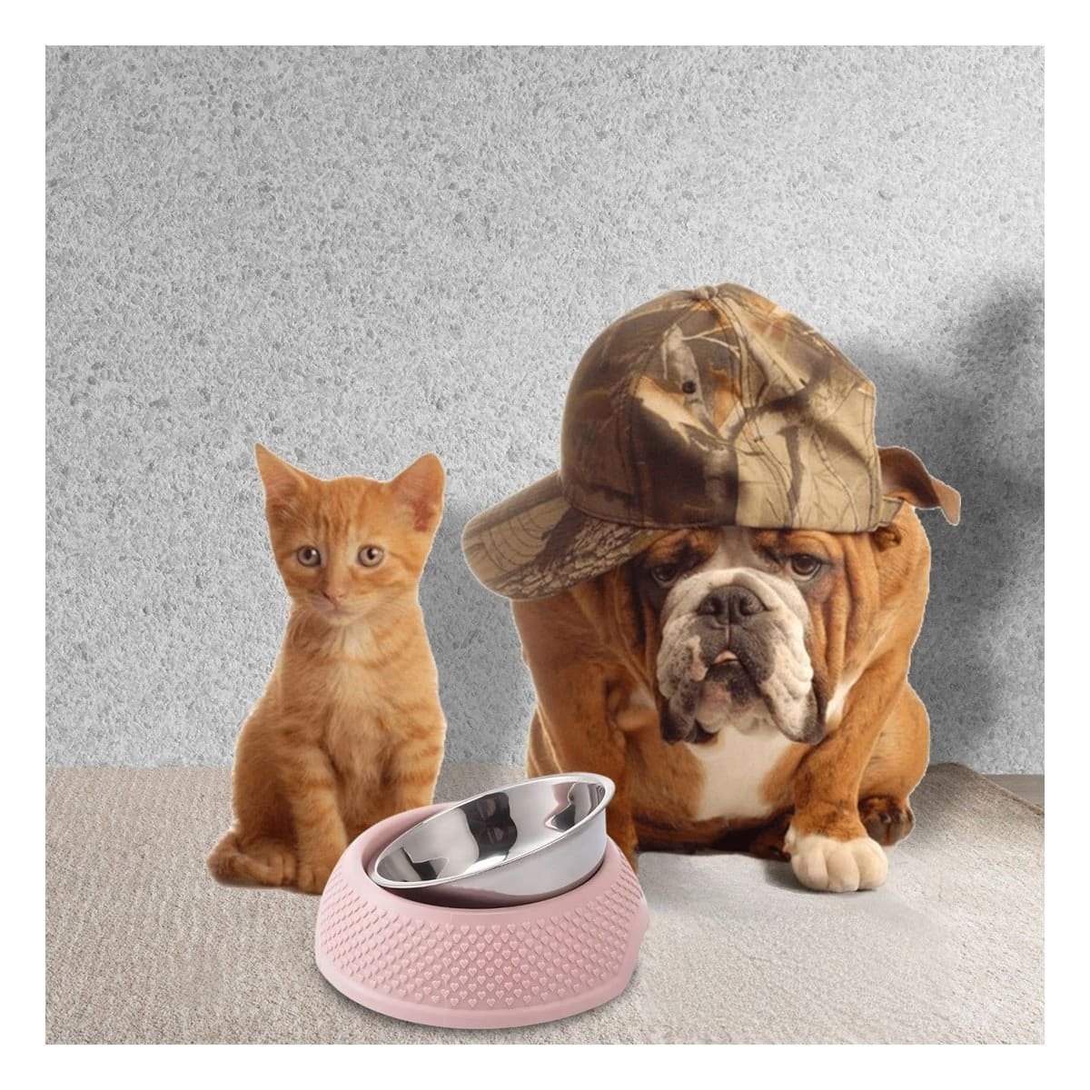 PACK4 PLATO ROSADO PASTEL DESMONTABLE DE ACERO CON CORAZONES EN RELIEVE COMODO Y+PAPEL REGALO - 2