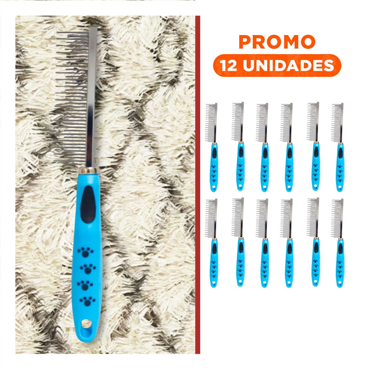 PACK12 APLICADOR DE PELO METAL COMODO Y FUNCIONAL 37,7X50X21CM CELESTE Y+REGALO STICKER - 1