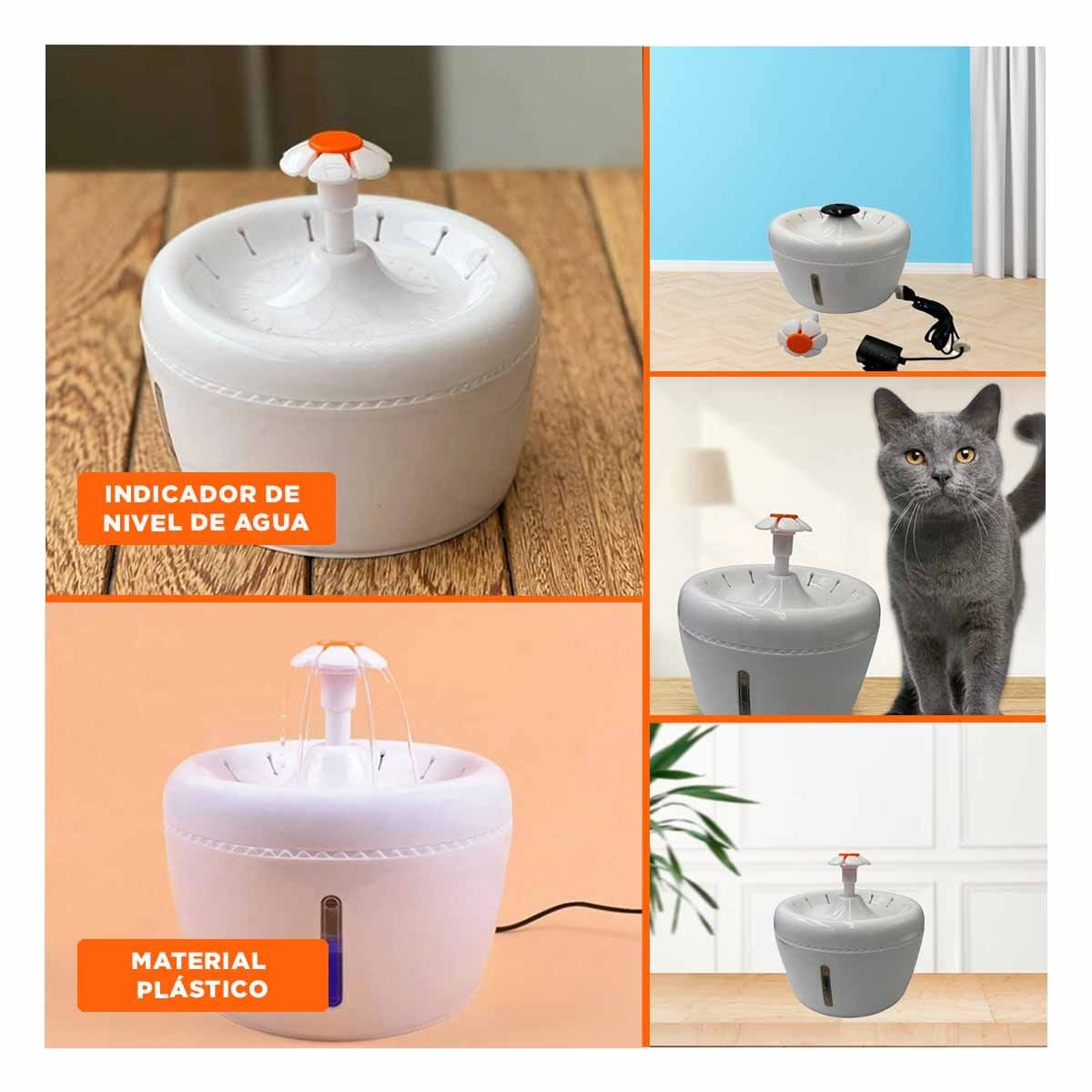 PACK2 FUENTE DE AGUA CIRCULAR PET BLANCO DE PLASTICO MUY UTIL Y+PAPEL REGALO - 3