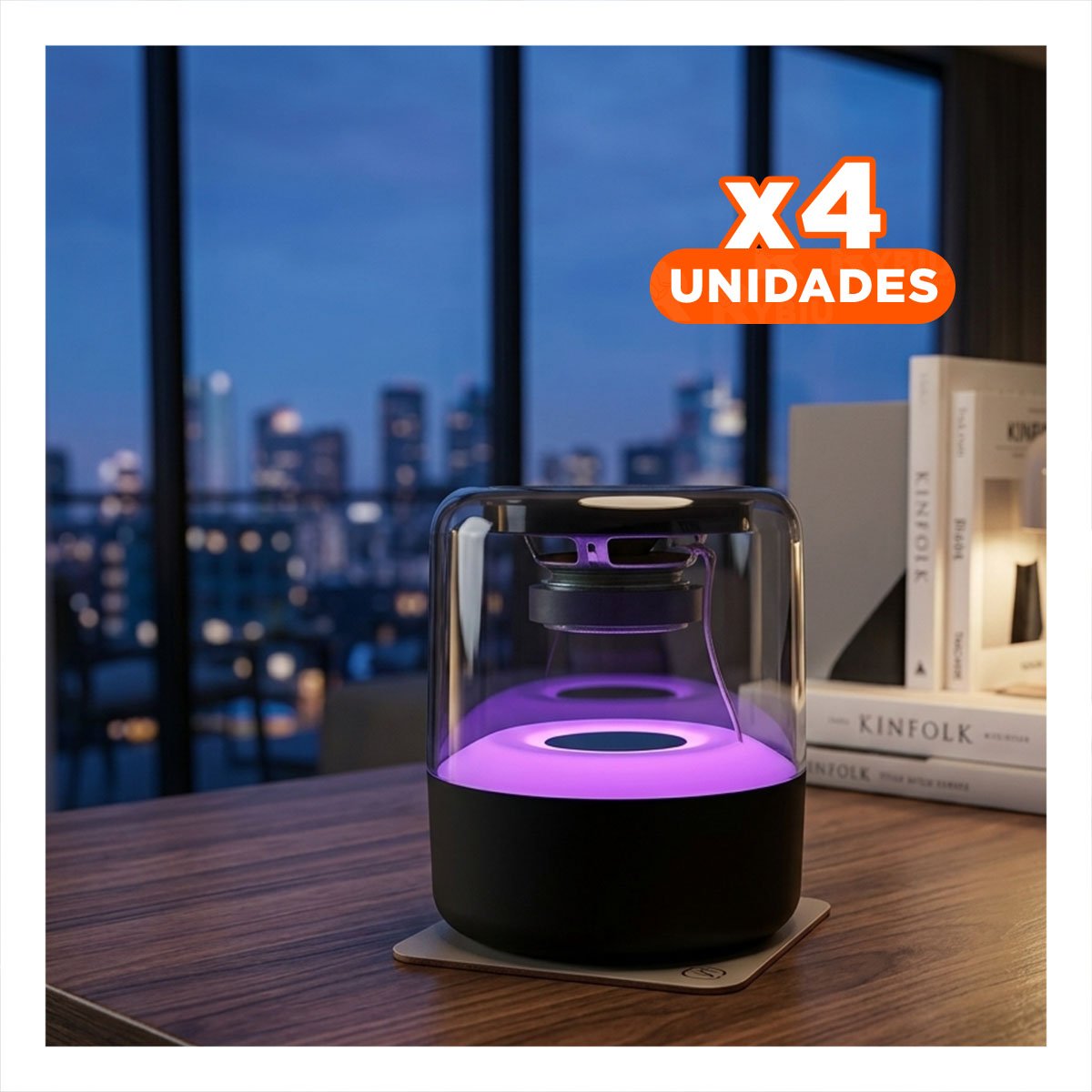 PACK6 ALTAVOZ WIRELESS BASE ANTIDESLIZANTE CON LUZ REGULABLE Y SONIDO POTENTE Y+PAPEL REGALO - 1