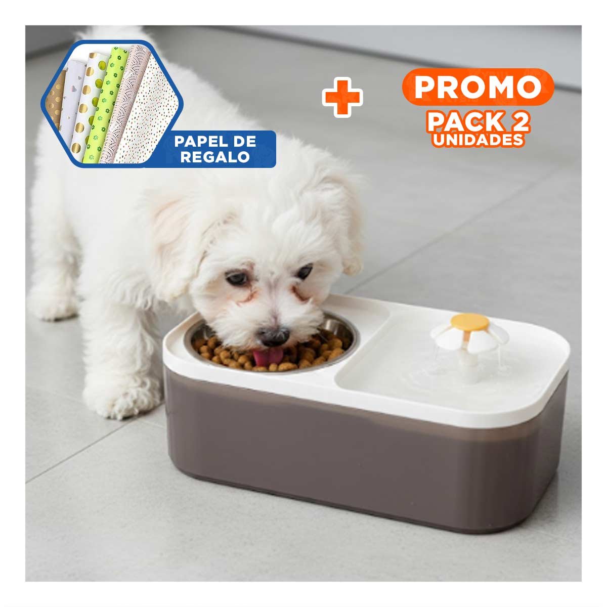 PACK2 FUENTE DOBLE RECTANGULAR PET BLANCO DE APLICACION MUY UTIL Y+PAPEL REGALO - 1