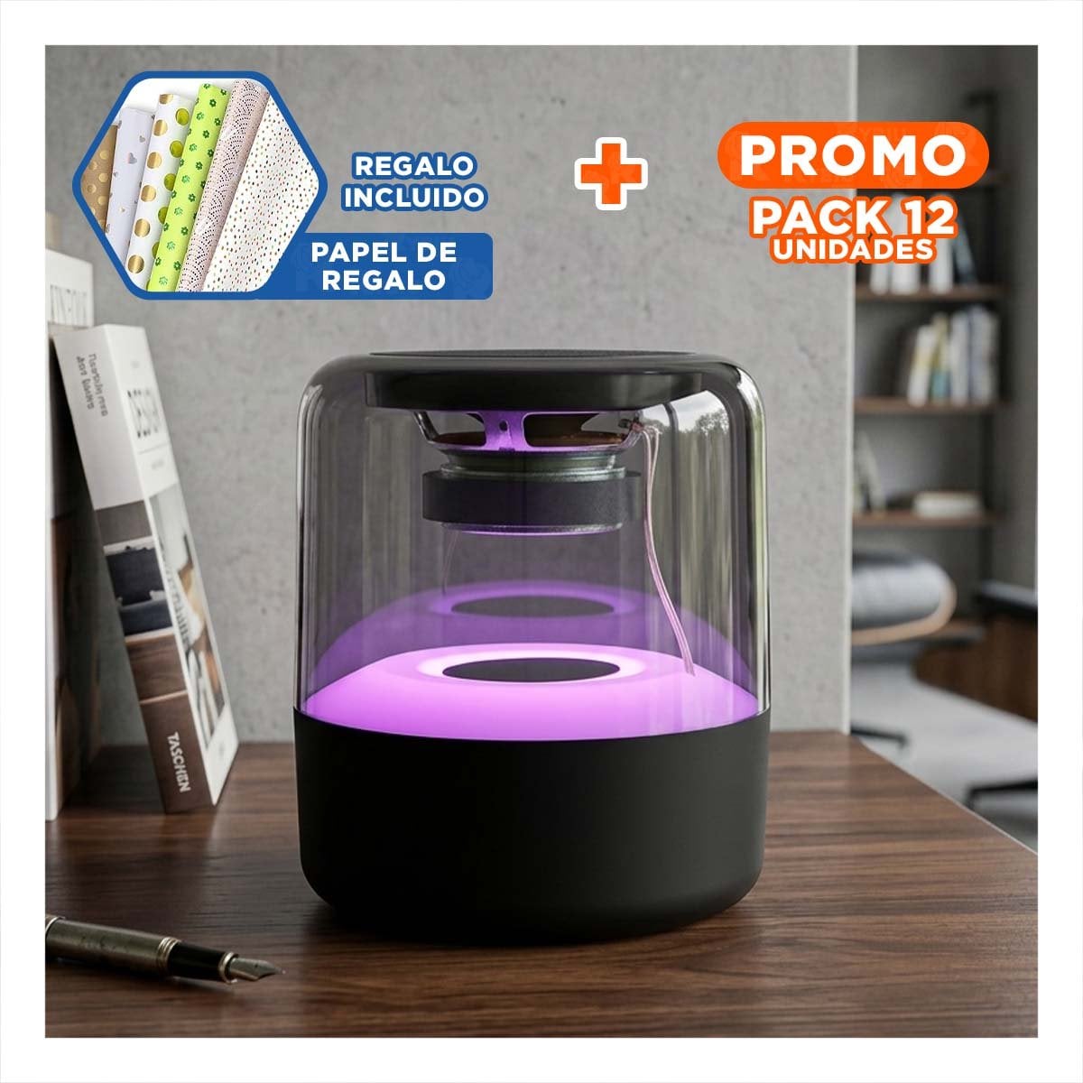PACK2 ALTAVOZ WIRELESS CON DISENO ELEGANTE Y SONIDO CLARO - 1