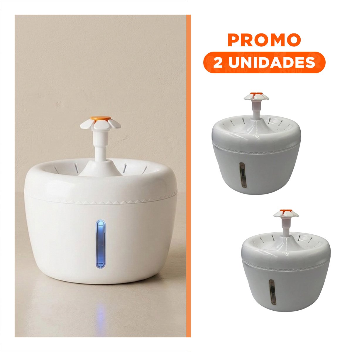 PACK2 MANANTIAL DE POLIPROPILENO PET CON TONO BLANCO DE GRAN BRILLO - 1