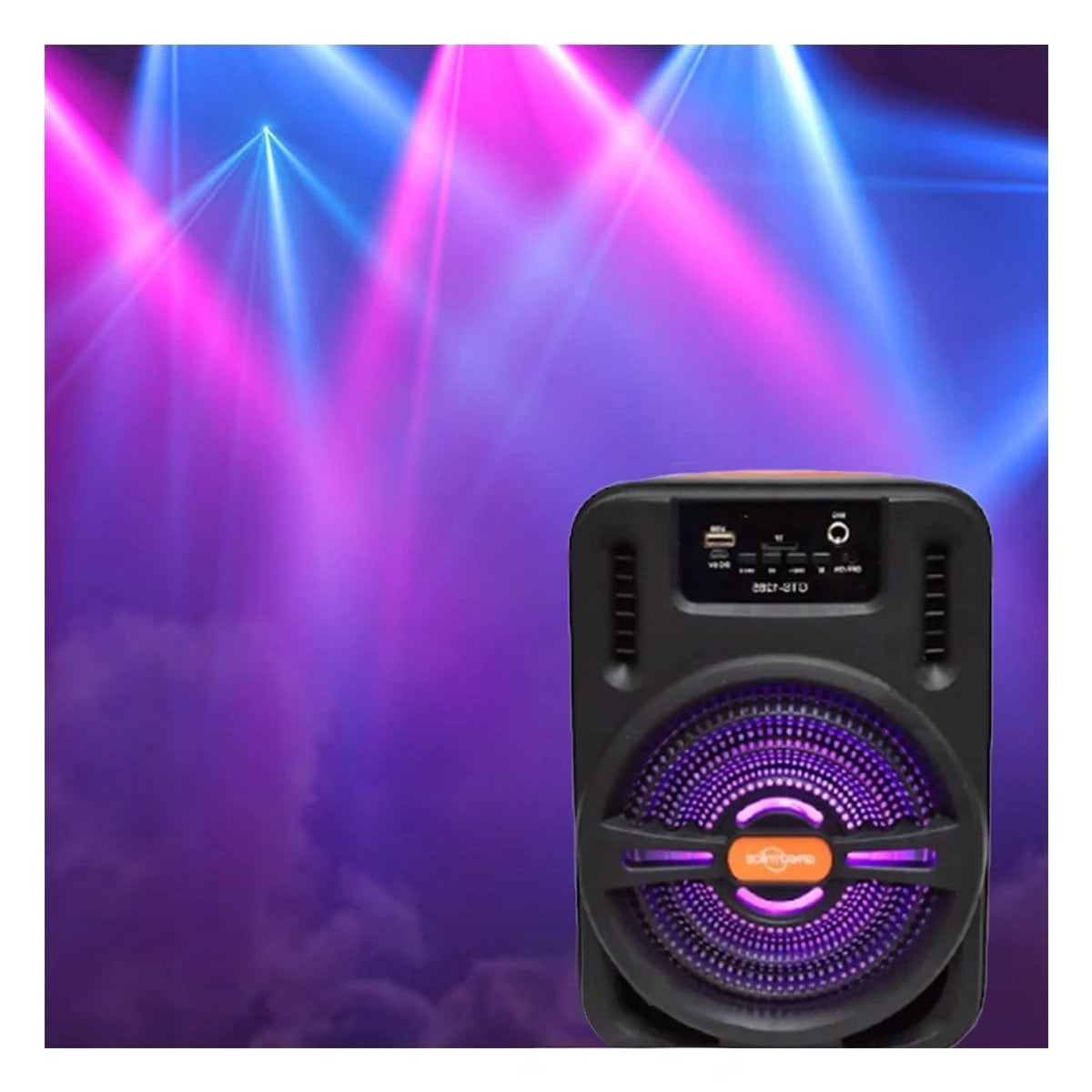 PACK4 BOCINA PORTATIL COLOR NEGRO CON AUDIO ESTEREO Y BATERIA PARA SALA Y+REGALO STICKER - 3