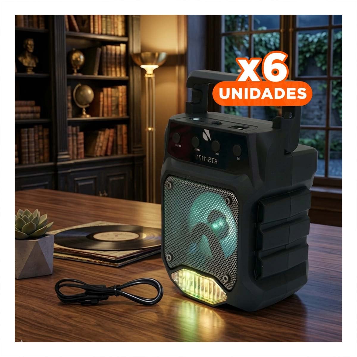 PACK4 PARLANTE PEQUENO INALAMBRICO BLUETOOTH COLOR NEGRO CON FUNCIÓN RELAX - 1