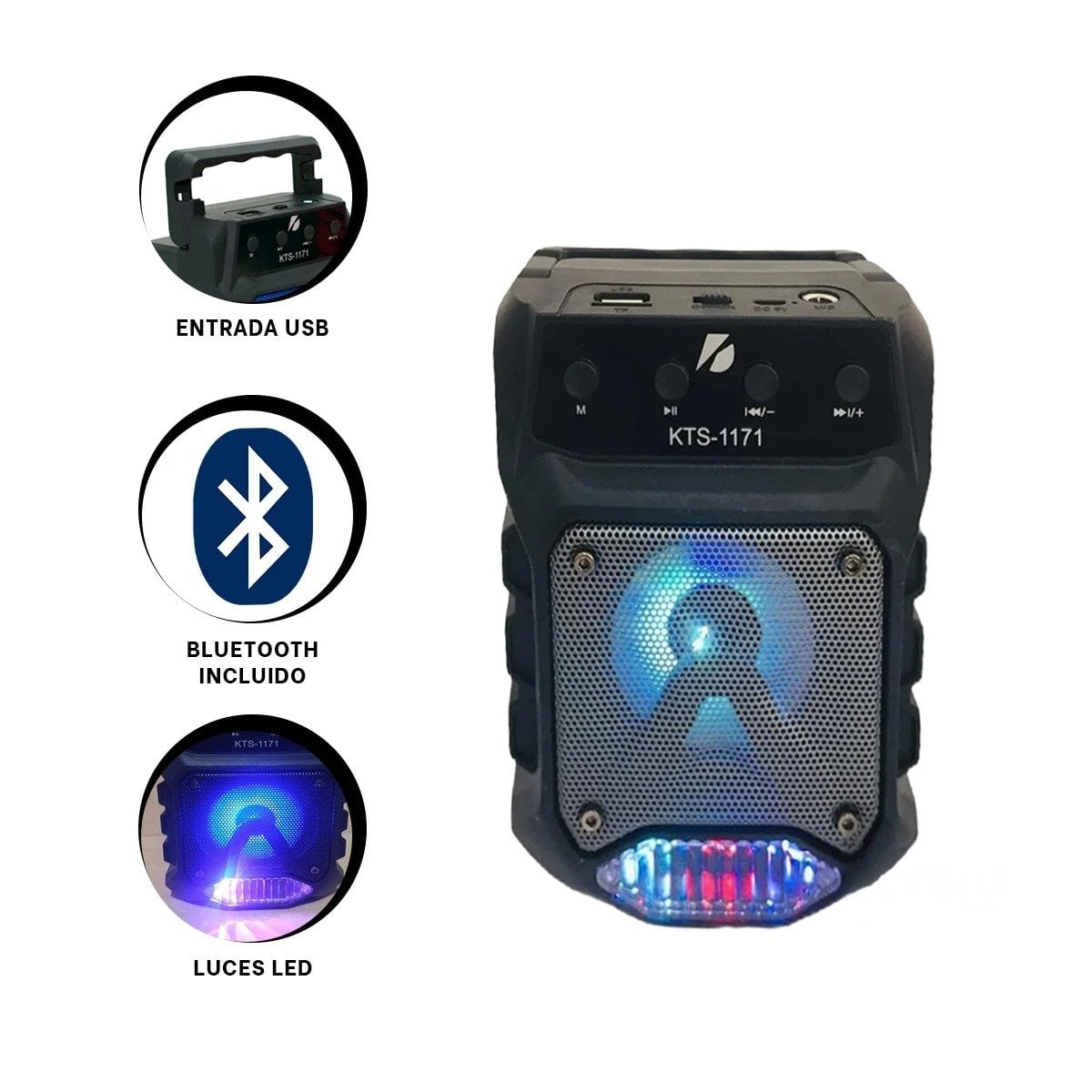 PACK4 PARLANTE PEQUENO INALAMBRICO BLUETOOTH COLOR NEGRO CON FUNCIÓN RELAX - 4