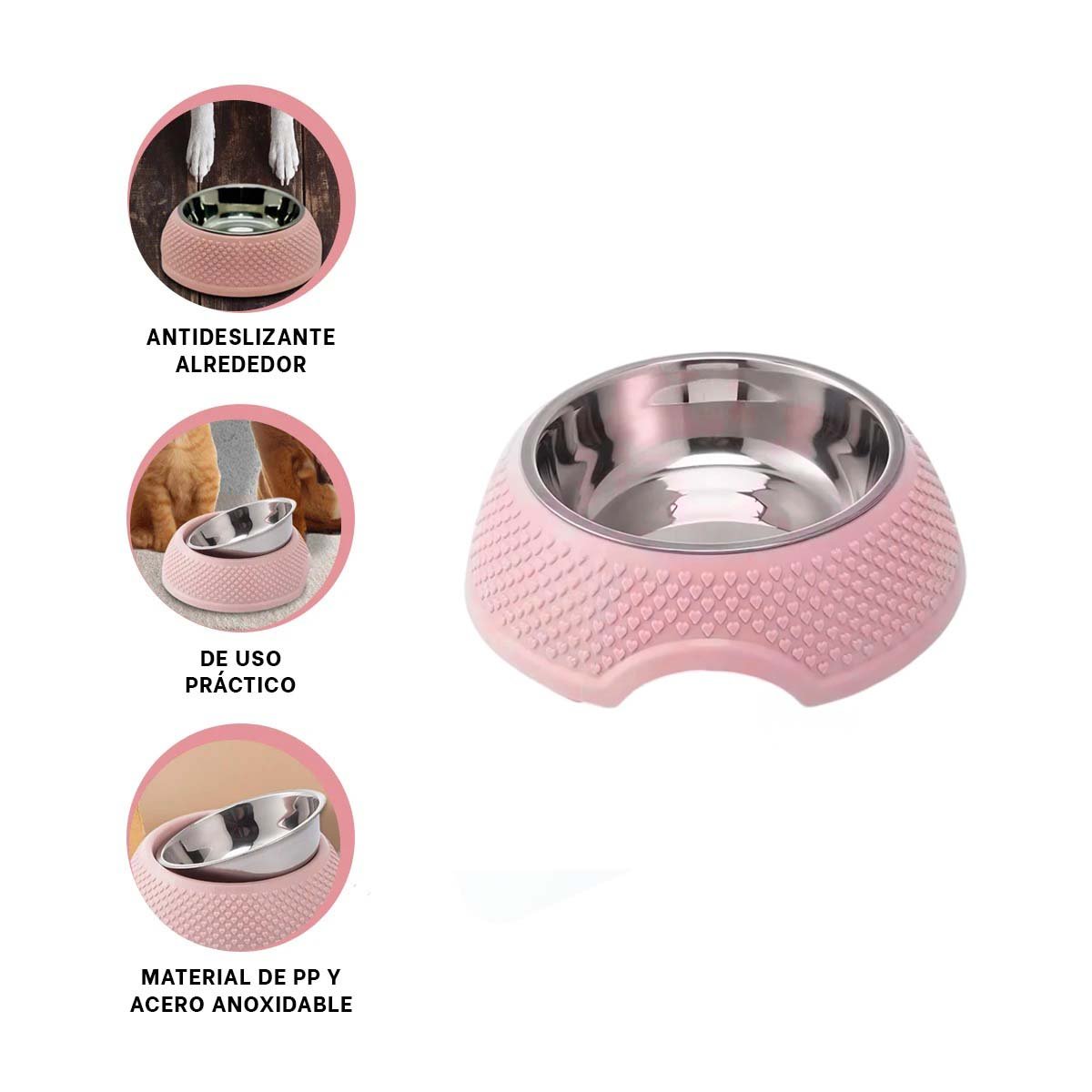 PACK6 BANDEJA DESMONTABLE DE ACERO ROSADO PASTEL CON CORAZONES EN RELIEVE Y+REGALO STICKER - 2