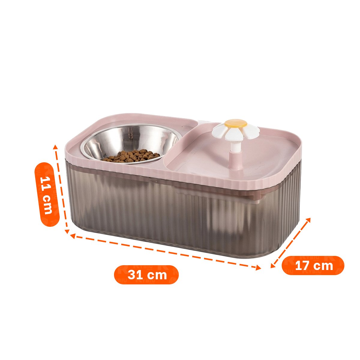 PACK4 FUENTE DOBLE RECTANGULAR PET ROSADO PARA UN ESTILO MUY ACTIVO Y+PAPEL REGALO - 4