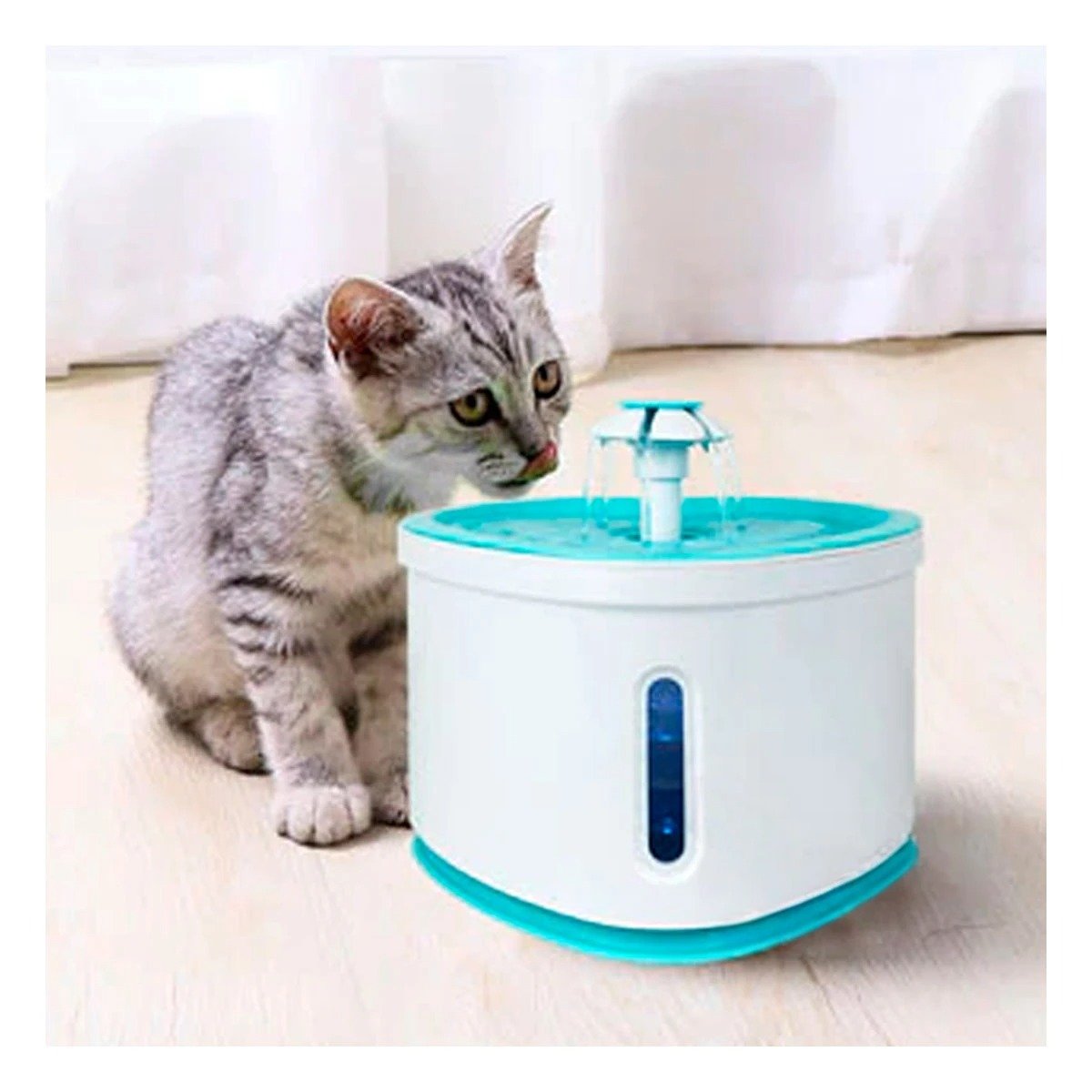 PACK4 FUENTE DE AGUA CORAZON PET CELESTE DE PLASTICO MUY ACTIVO Y+PAPEL REGALO - 2