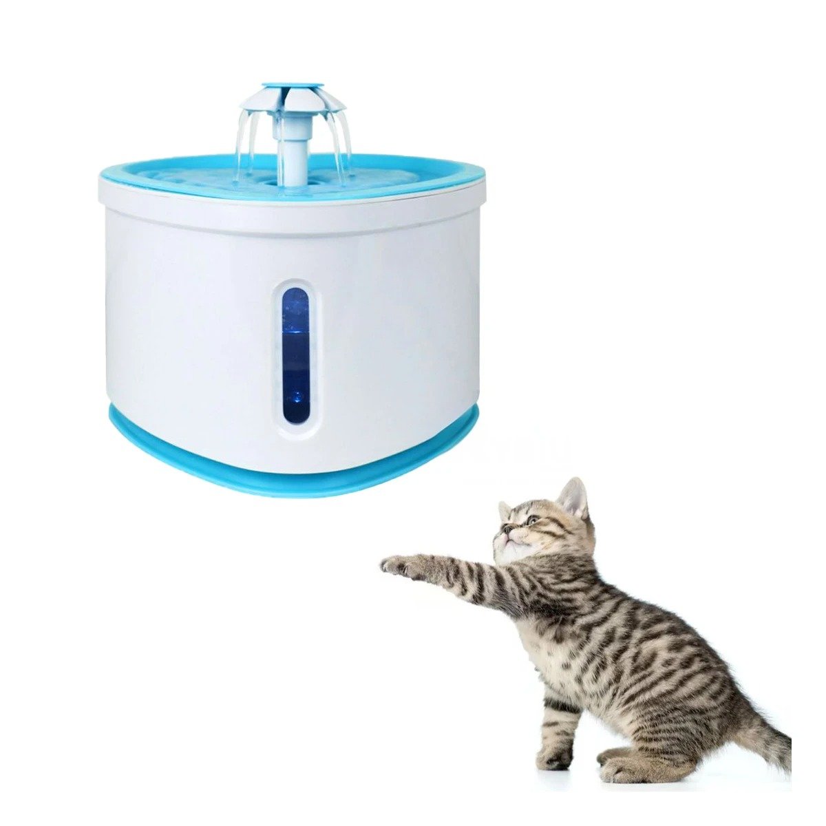 PACK4 FUENTE DE AGUA CORAZON PET CELESTE DE PLASTICO MUY ACTIVO Y+PAPEL REGALO - 3