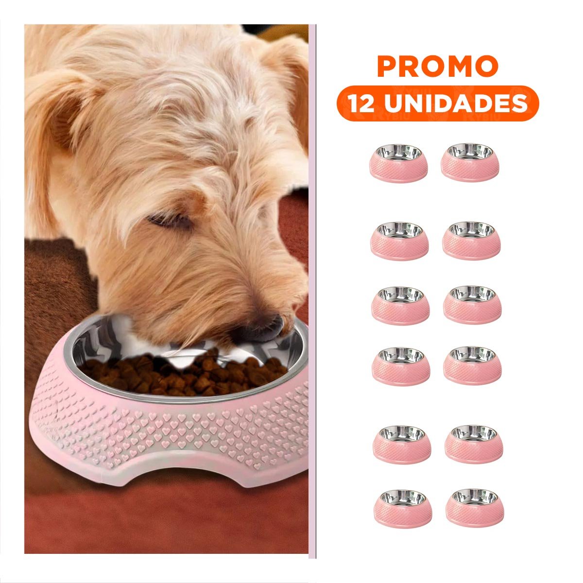 PACK12 PLATO DE ACERO ROSADO PASTEL, DESMONTABLE Y CON CORAZONES EN RELIEVE Y+REGALO STICKER - 1