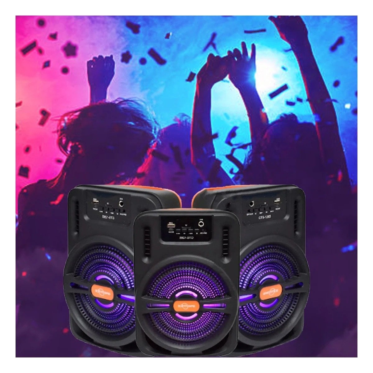 PACK2 ALTAVOZ DE SONIDO COLOR NEGRO CON BATERIA Y AUDIO POTENTE PARA CASA - 2
