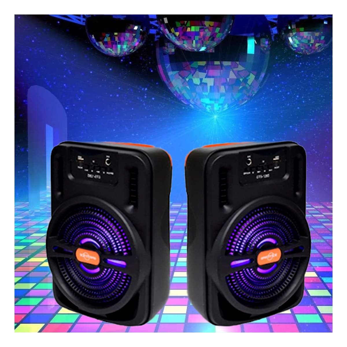 PACK2 ALTAVOZ DE SONIDO COLOR NEGRO CON BATERIA Y AUDIO POTENTE PARA CASA - 5