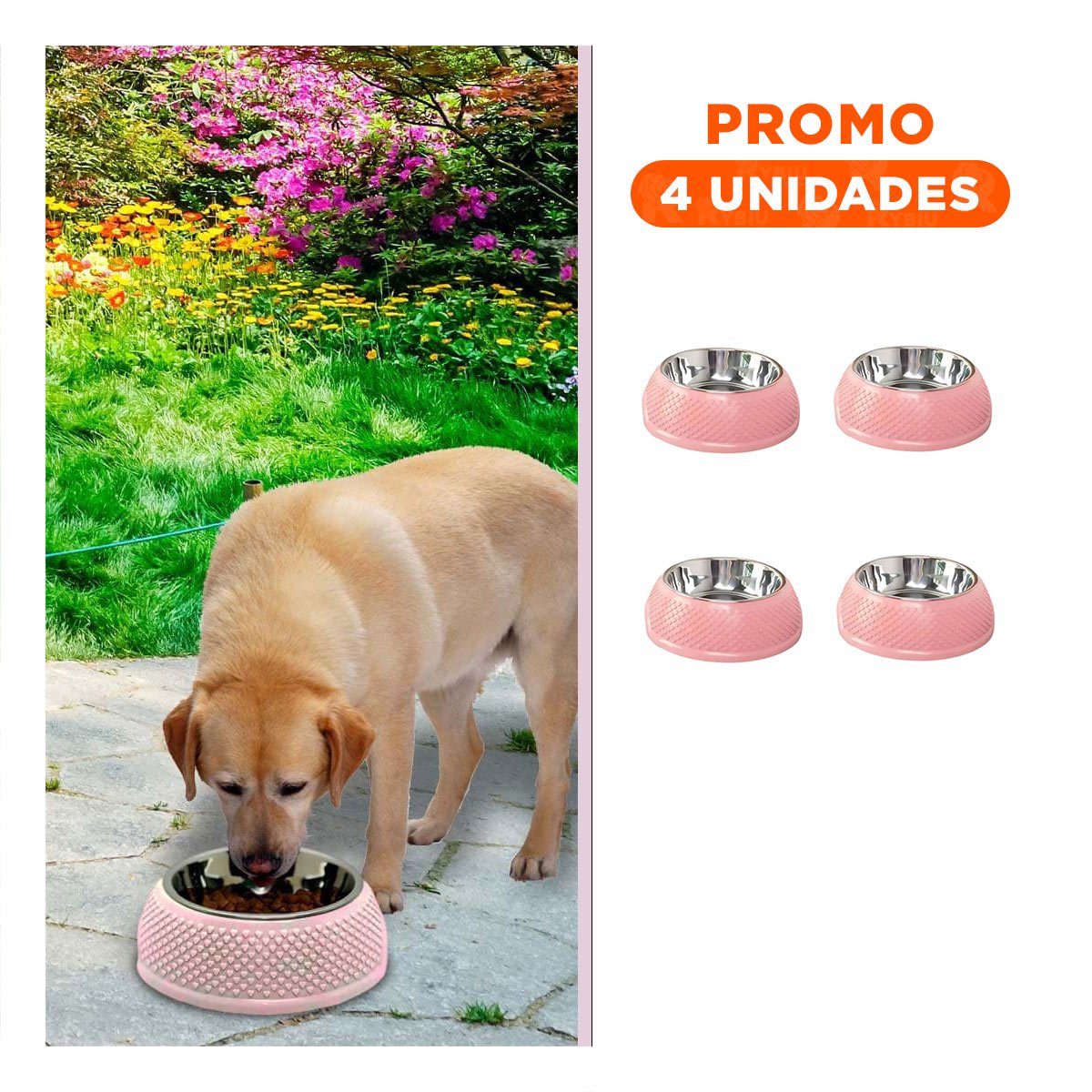 PACK4 RECIPIENTE DE ACERO ROSADO PASTEL CON CORAZONES EN RELIEVE Y+REGALO STICKER - 1