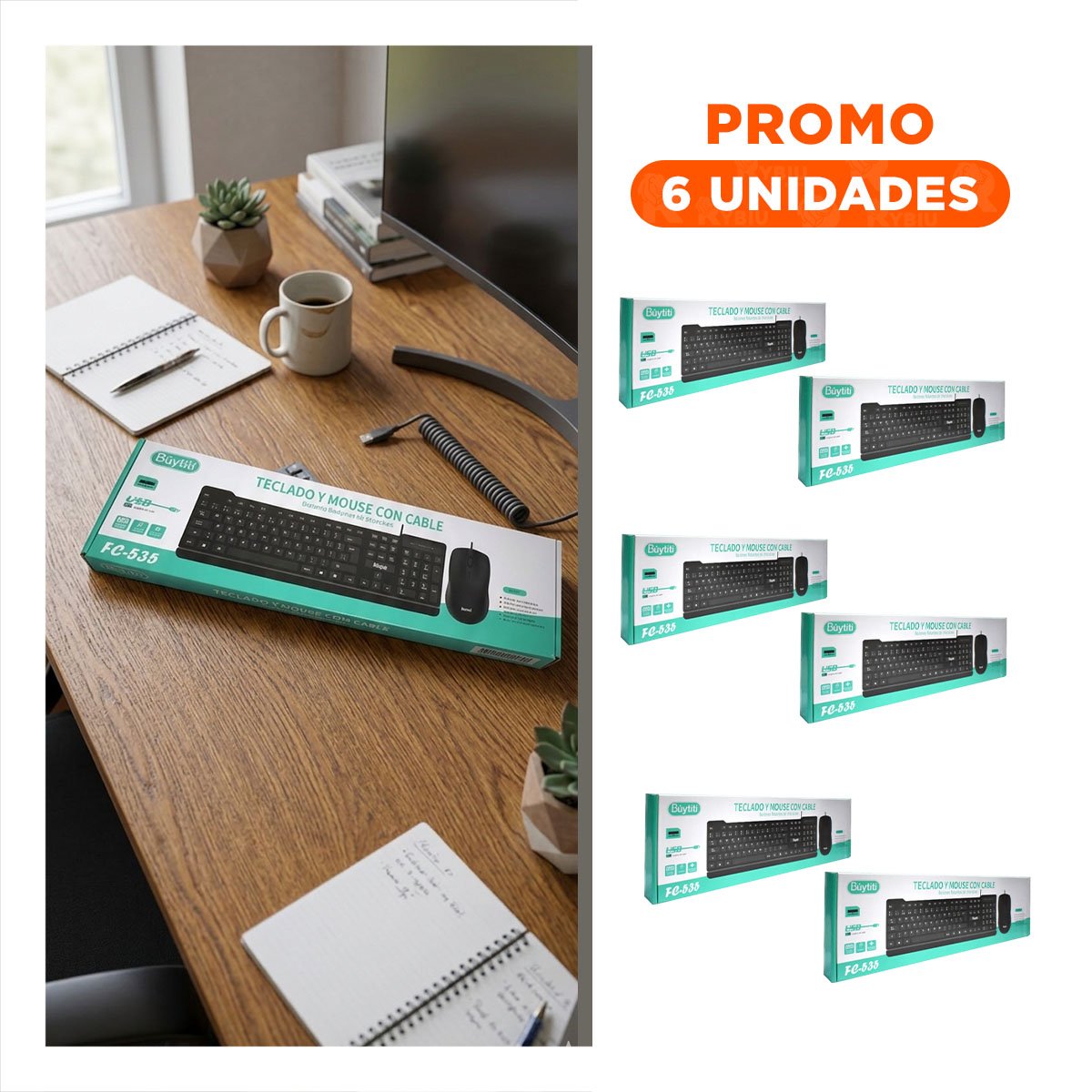 PACK4 TECLADO COLOR NEGRO CON FUNCIONES MULTIPLES Y TECLAS SILENCIOSAS - 1